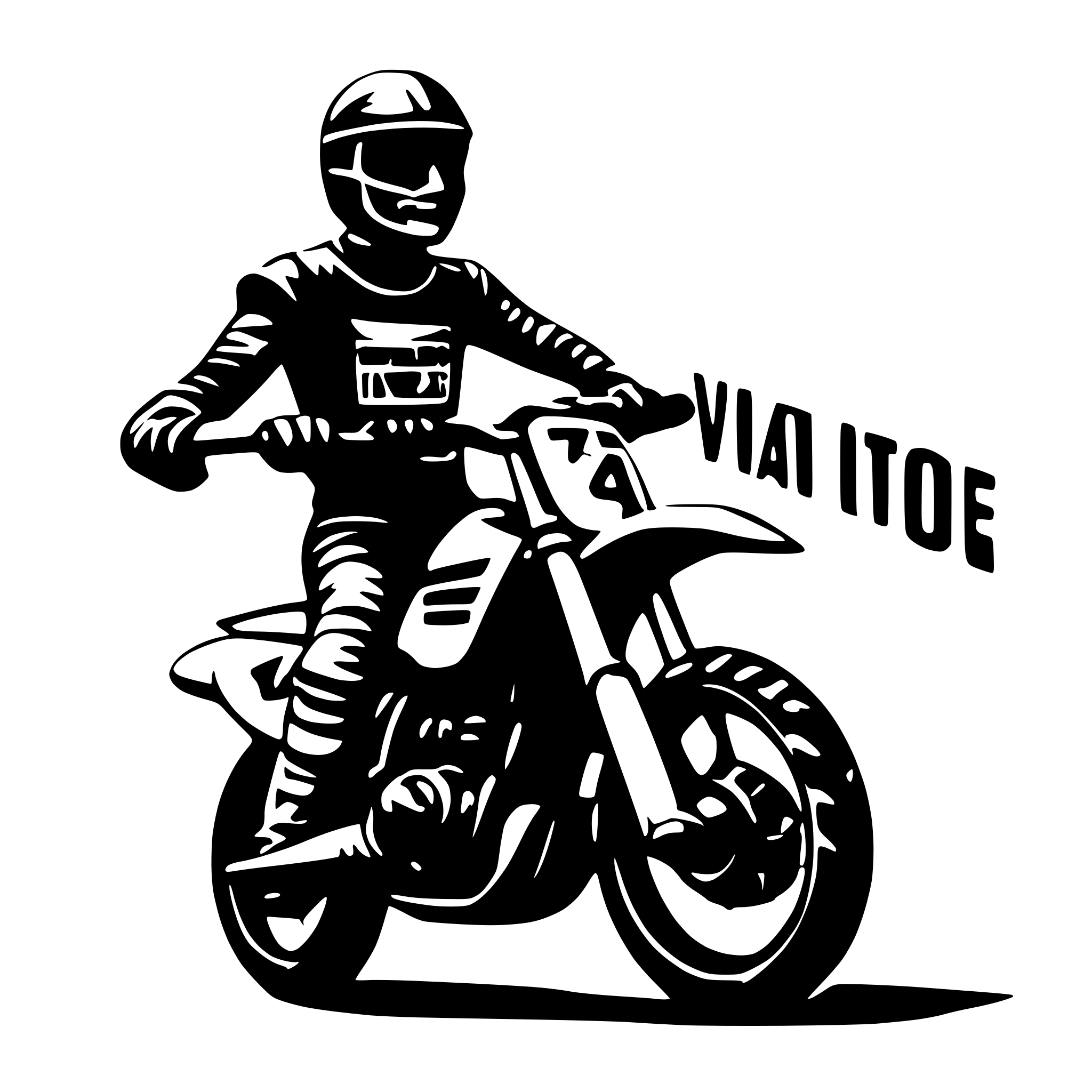 AI-generated SVG of a Motocross racing with a quote
