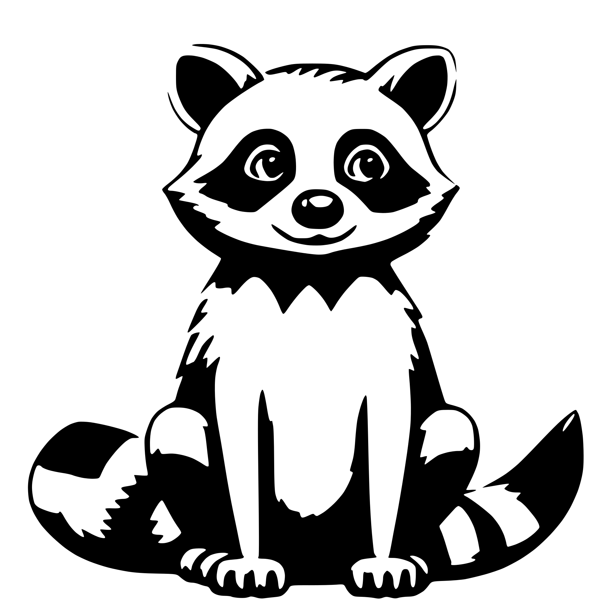 AI-generated SVG of a cute raccoon cartoon