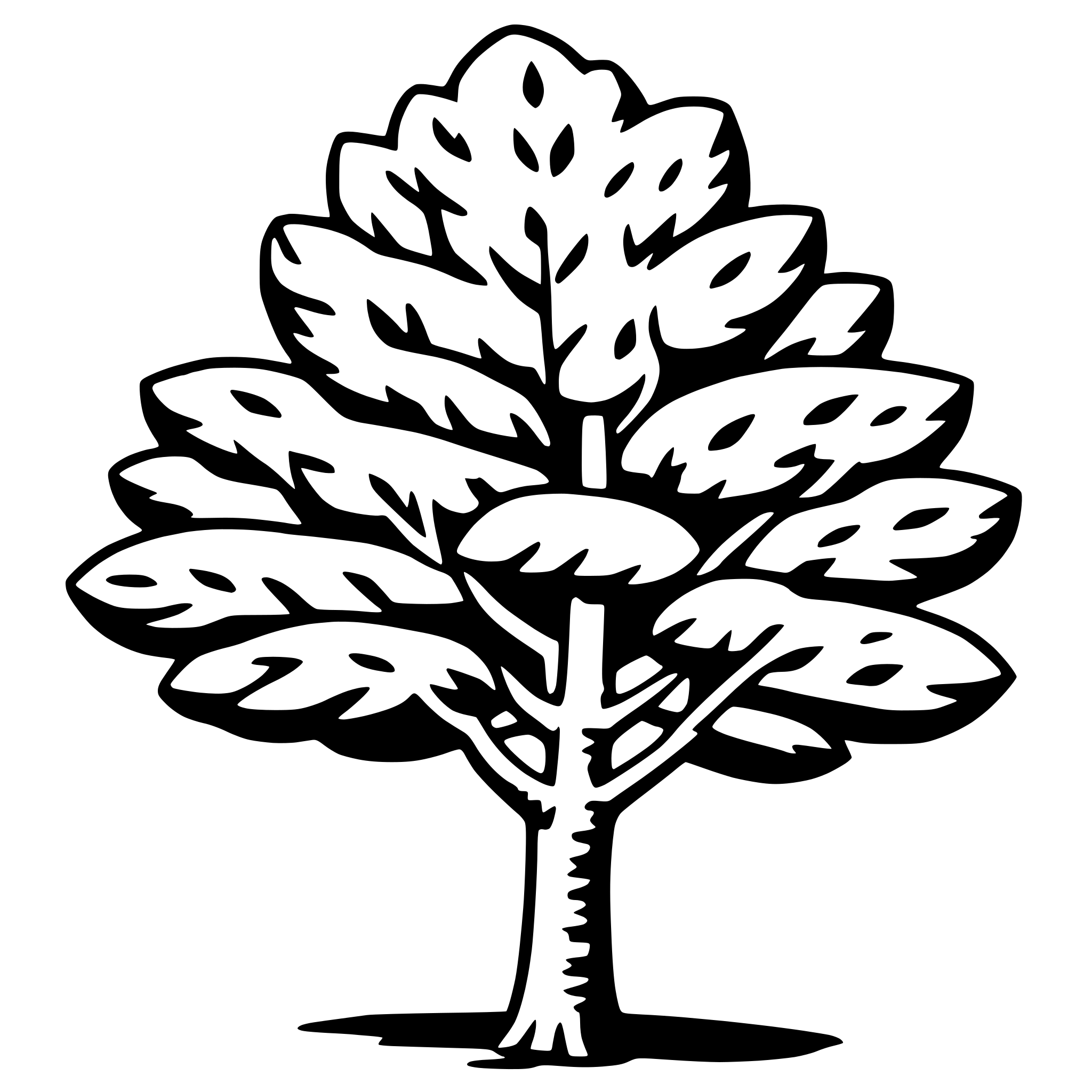AI-generated SVG of a alder tree