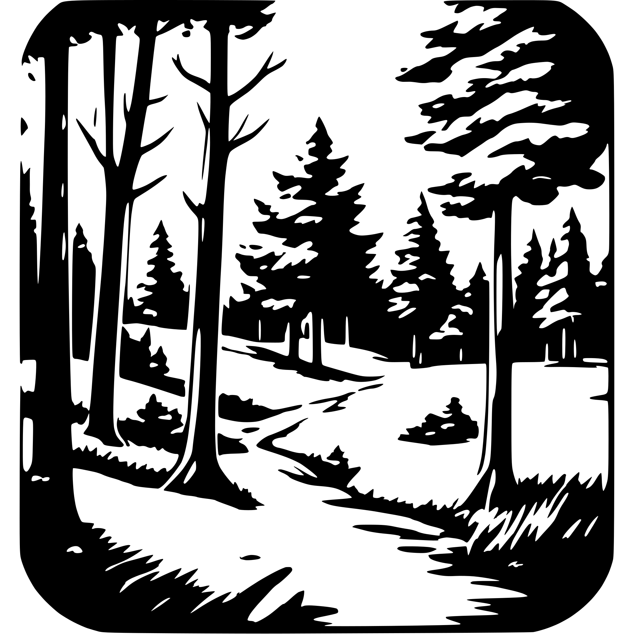 AI-generated SVG of a 3 layered forest scene