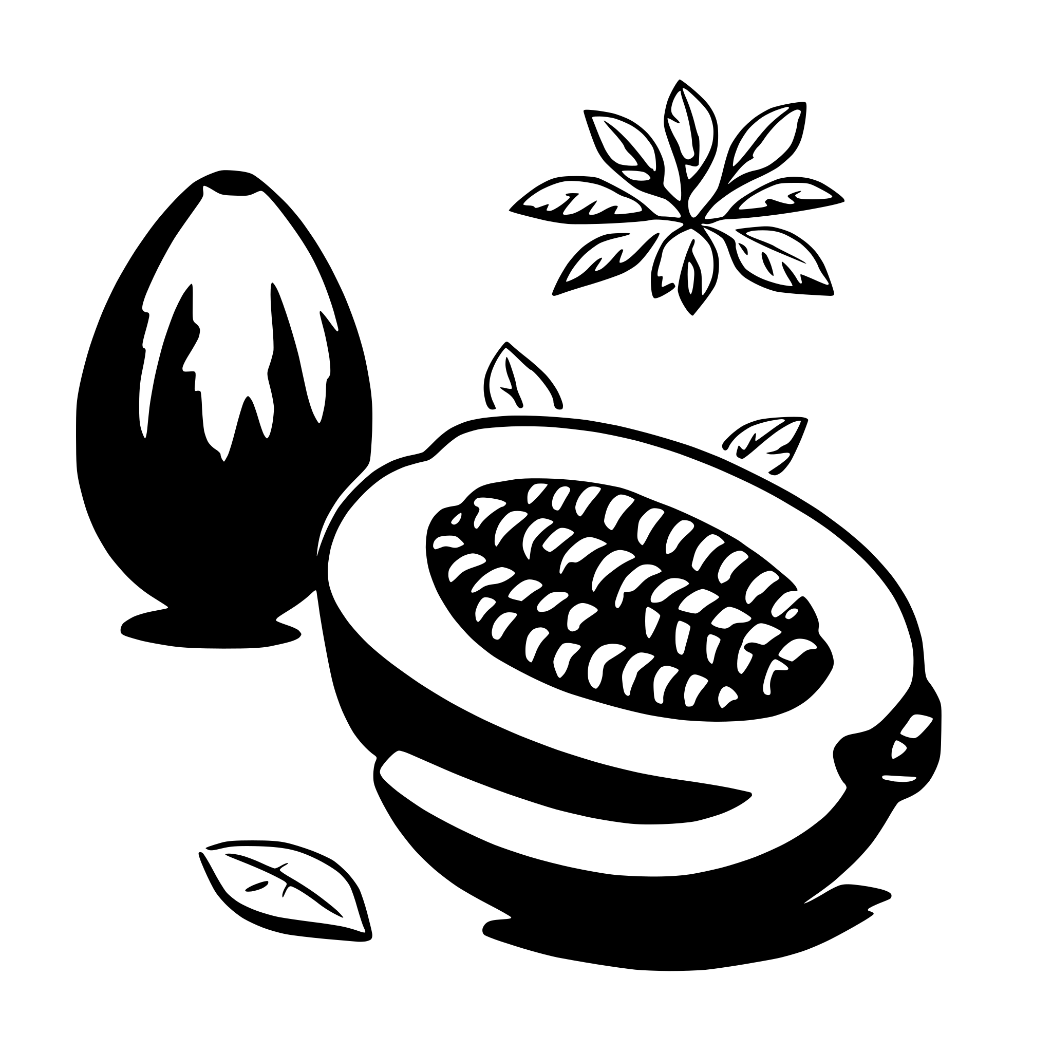 AI-generated SVG of a papaya