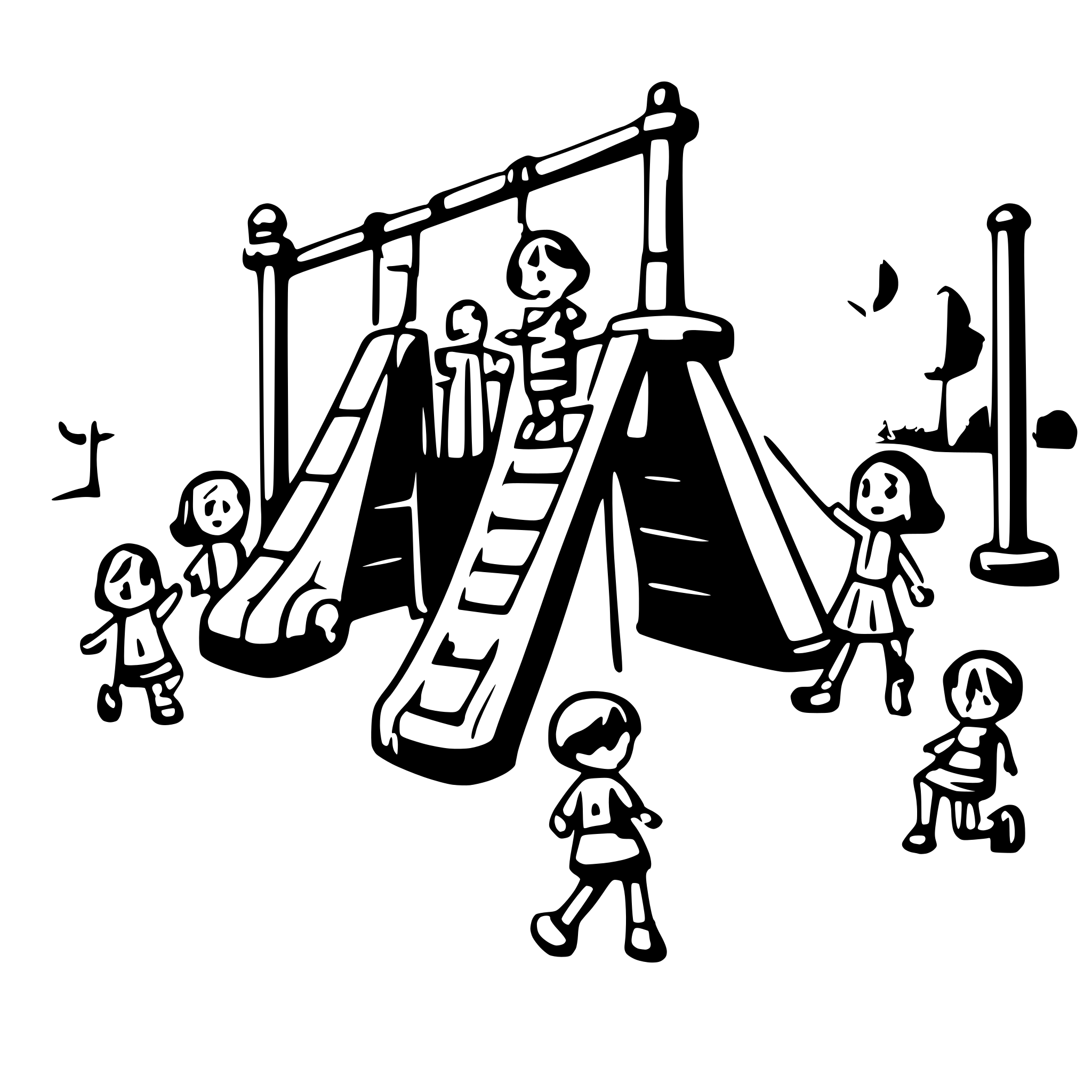 AI-generated SVG of a many Children playing on a playground