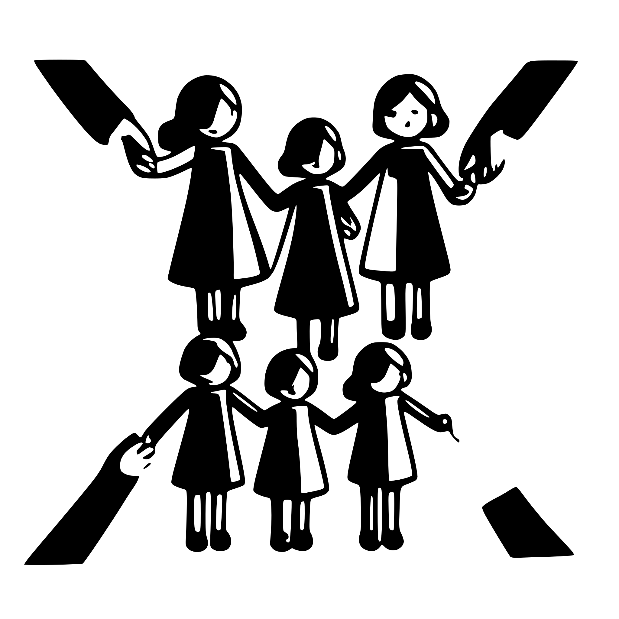 AI-generated SVG of a 8 Children holding hands in one hand