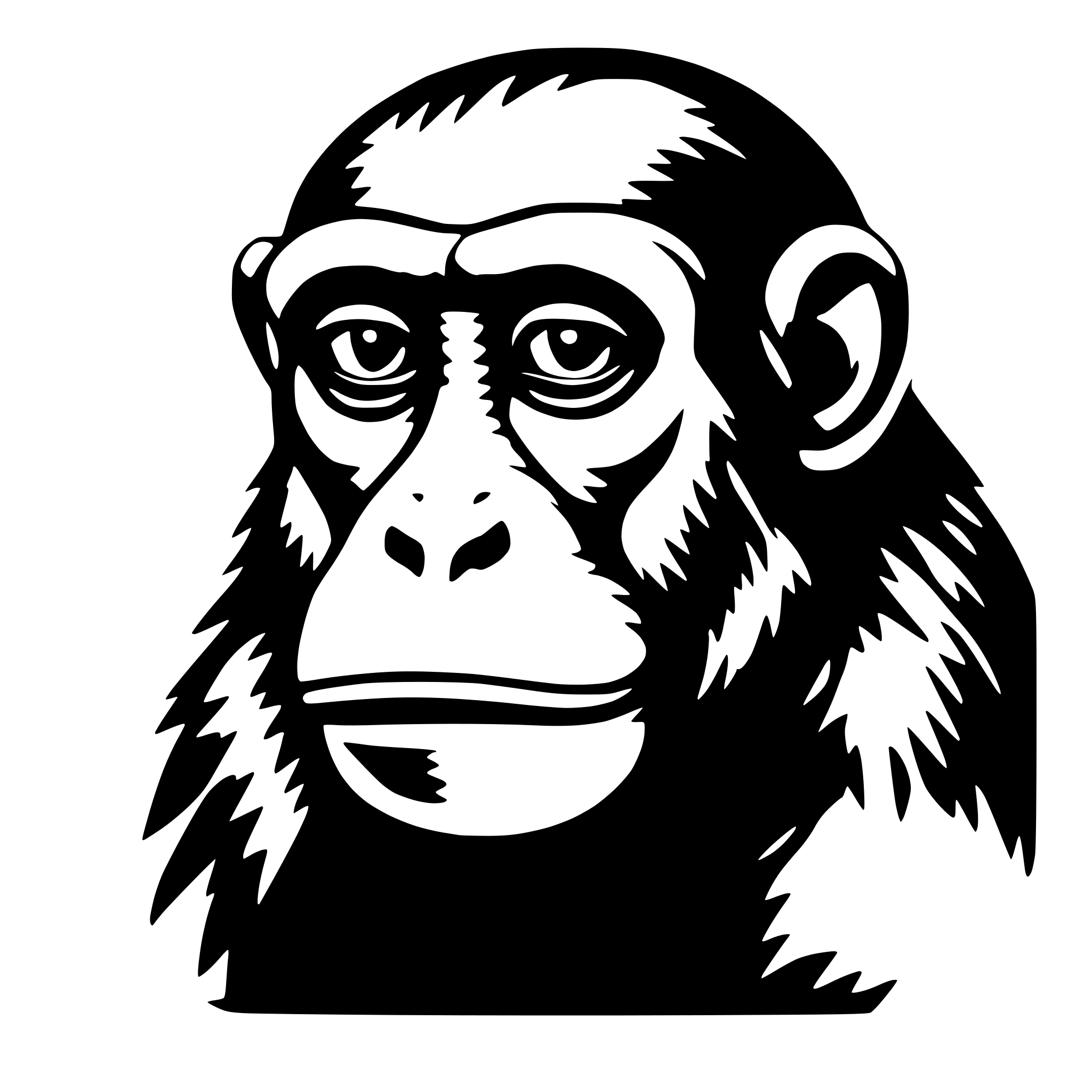 AI-generated SVG of a sad monkey
