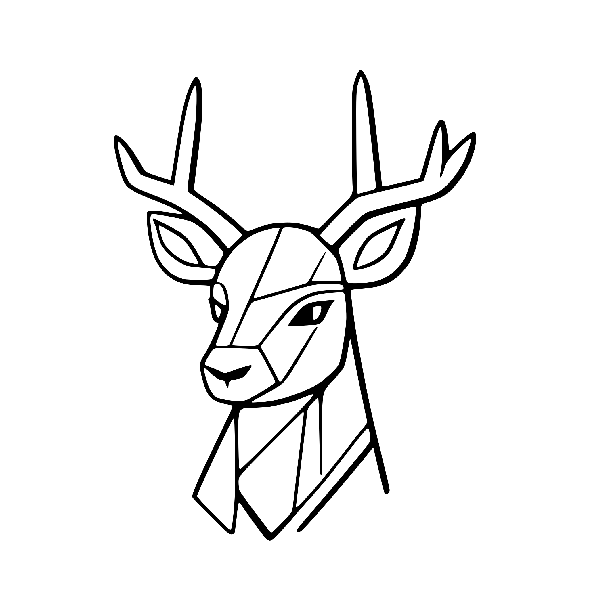 AI-generated SVG of a geometric deer with antlers