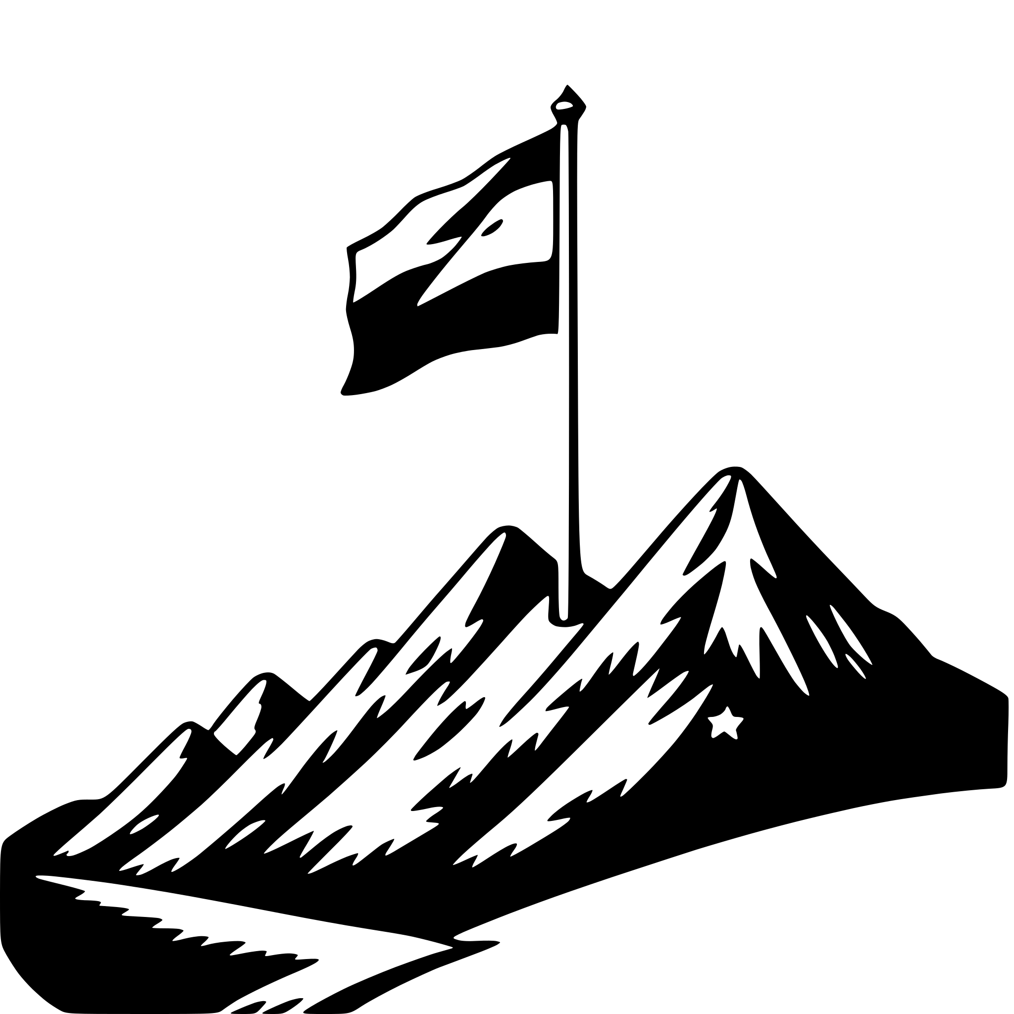 AI-generated SVG of 'mountain with flag'