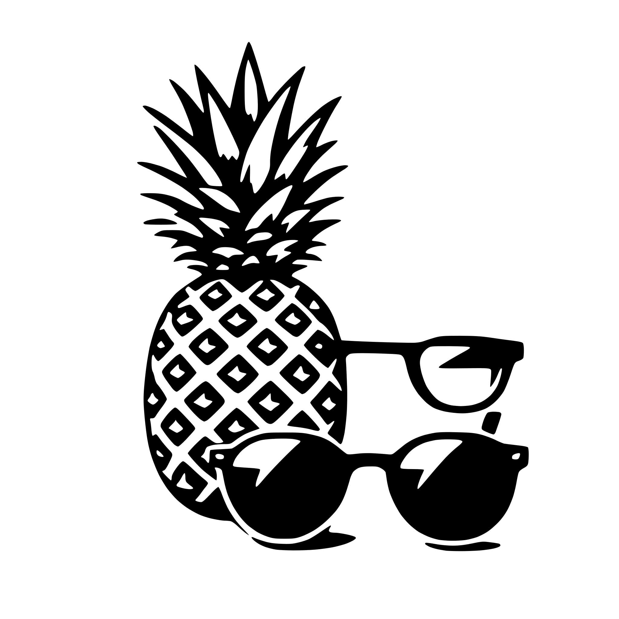 AI-generated SVG of a pineapple and sunglasses
