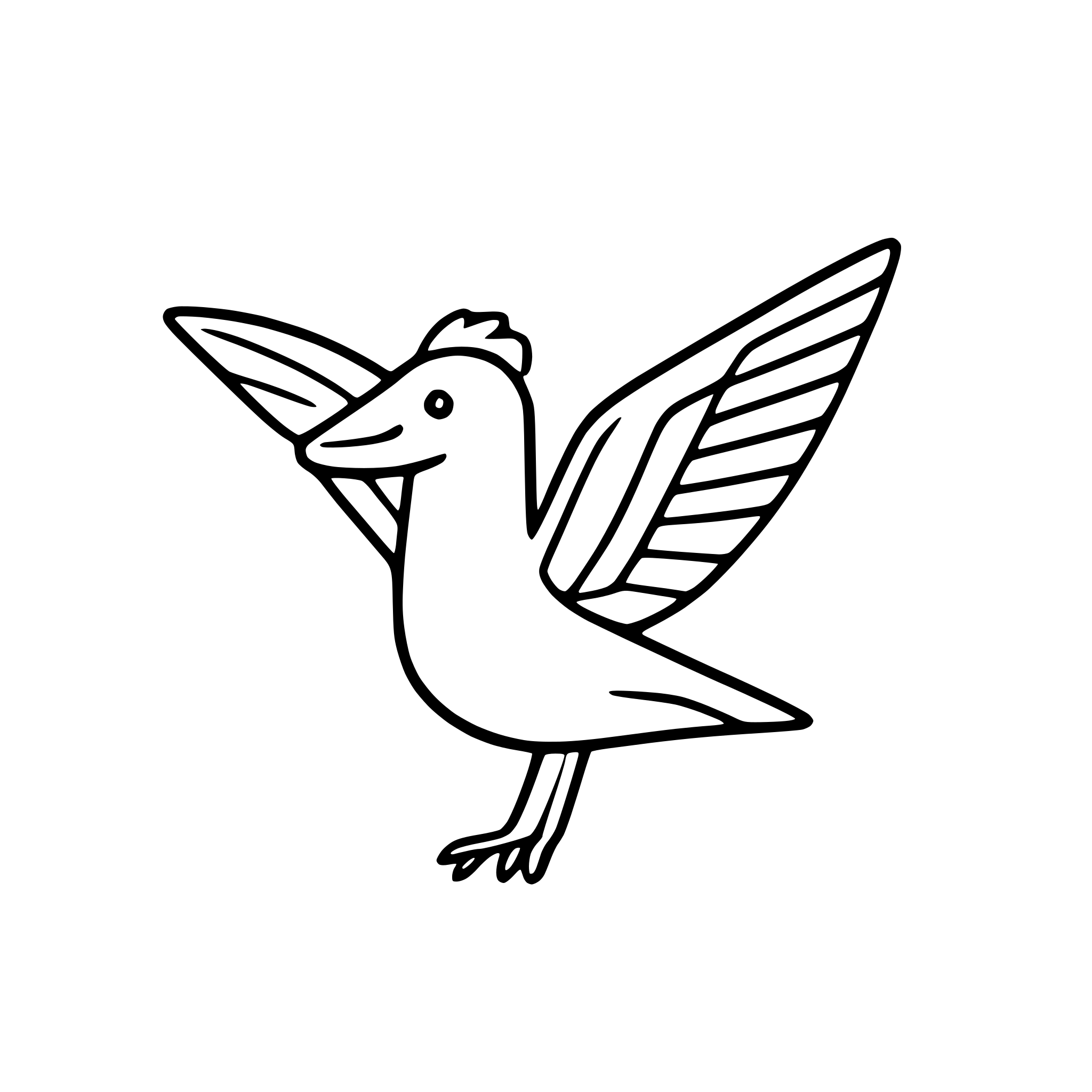 AI-generated SVG of 'bird in mid-flight'
