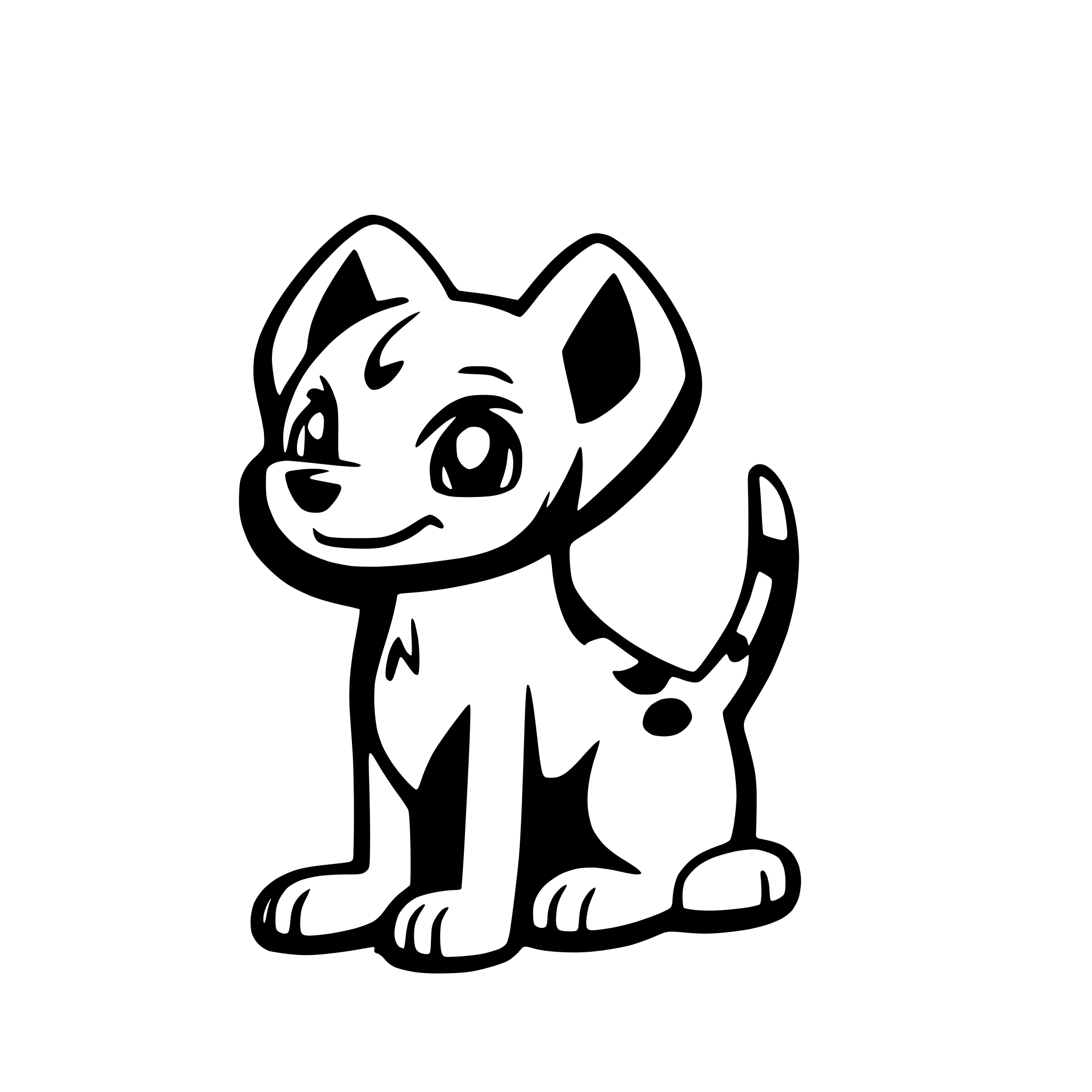 AI-generated SVG of 'rear dog cartoon tail up'