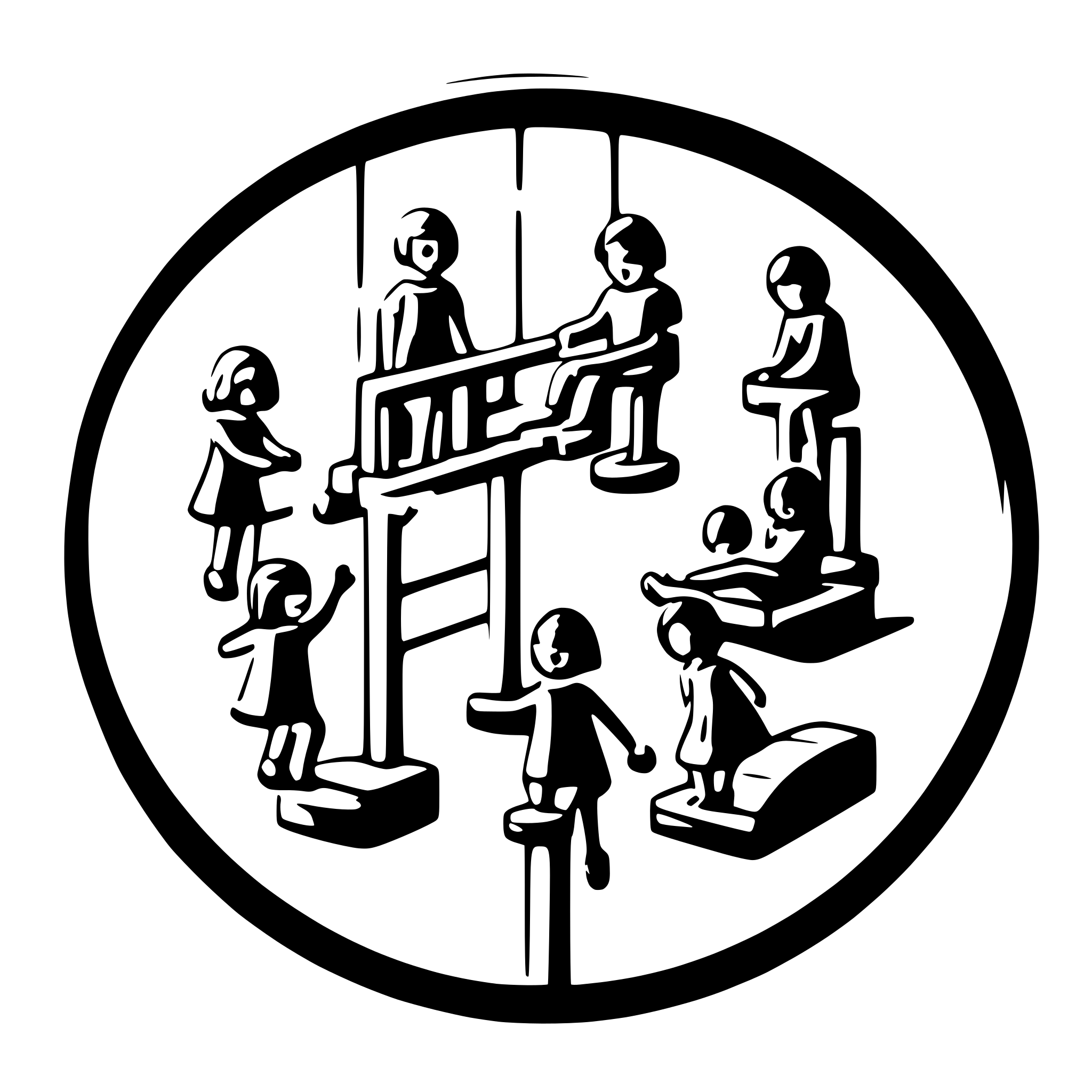 AI-generated SVG of a 10 children playing on a playground