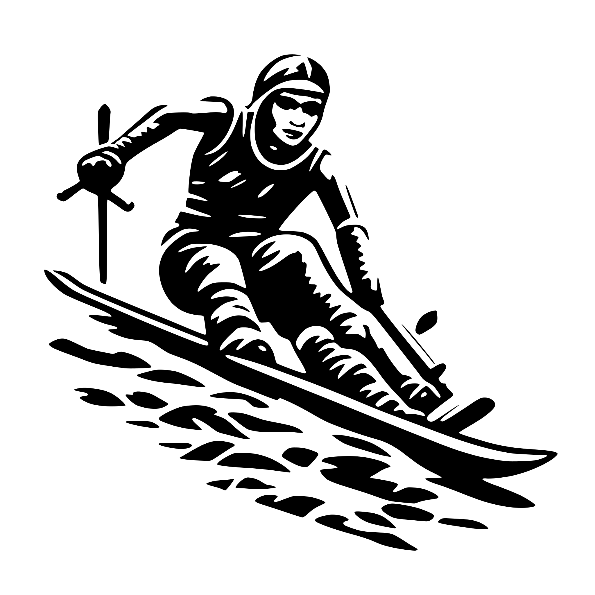 AI-generated SVG of 'skier tribal tatoo'
