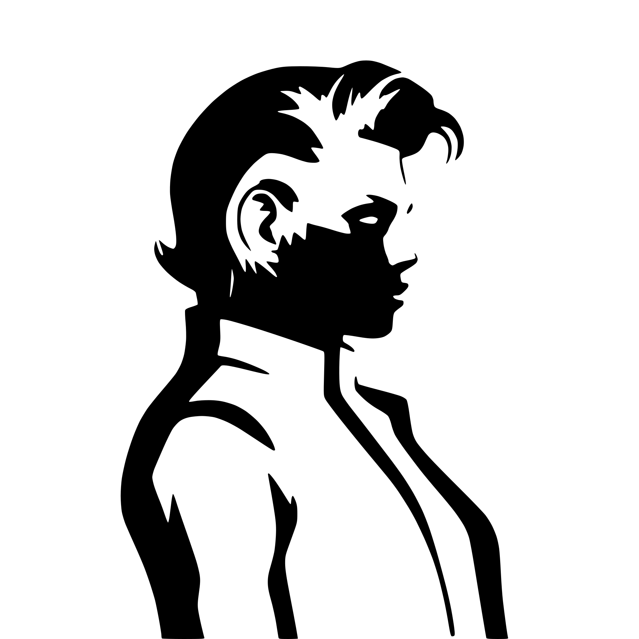 AI-generated SVG of a elvis hair silhouette, side