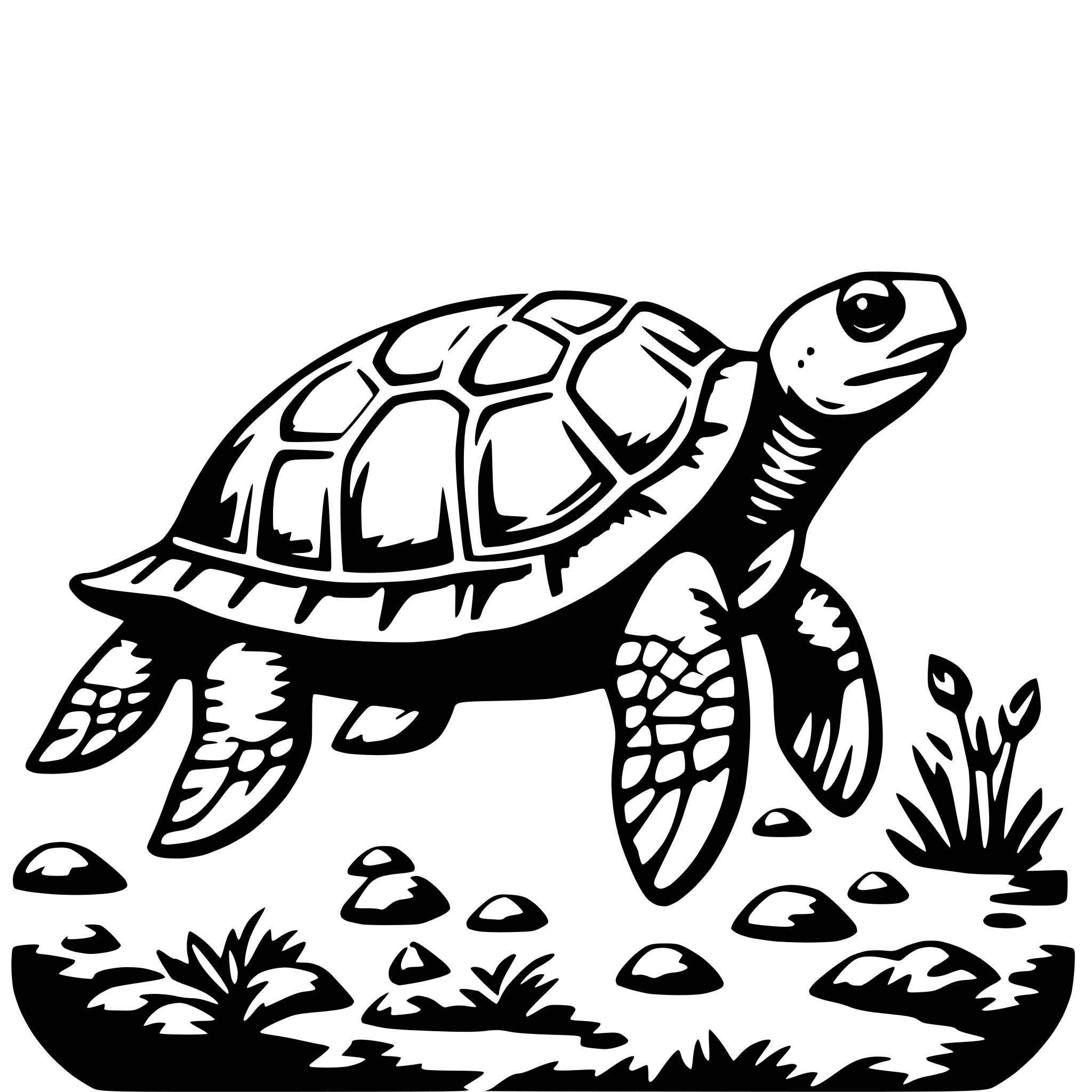 AI-generated SVG of a turtle and seaweed