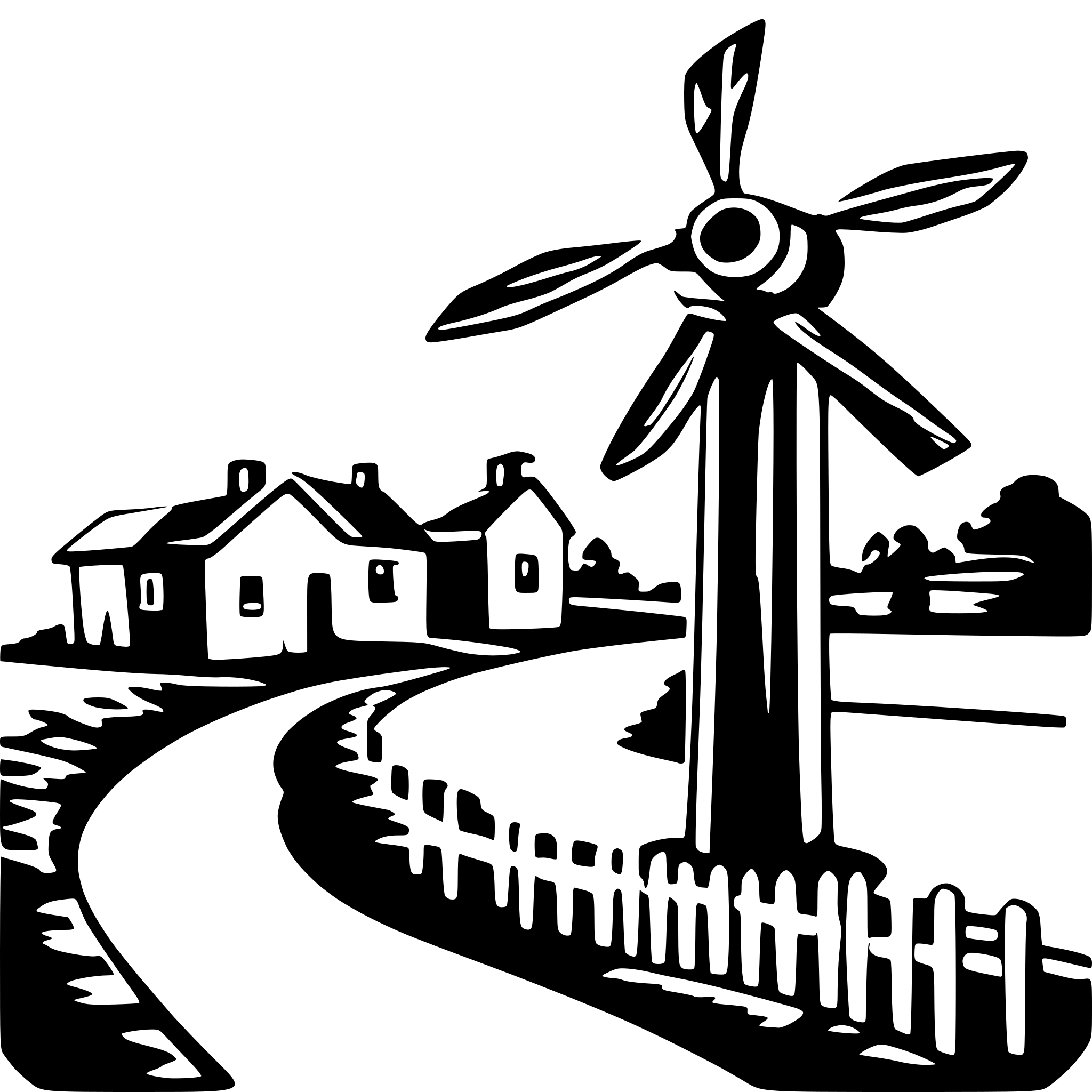 AI-generated SVG of 'renewable energy powered village'
