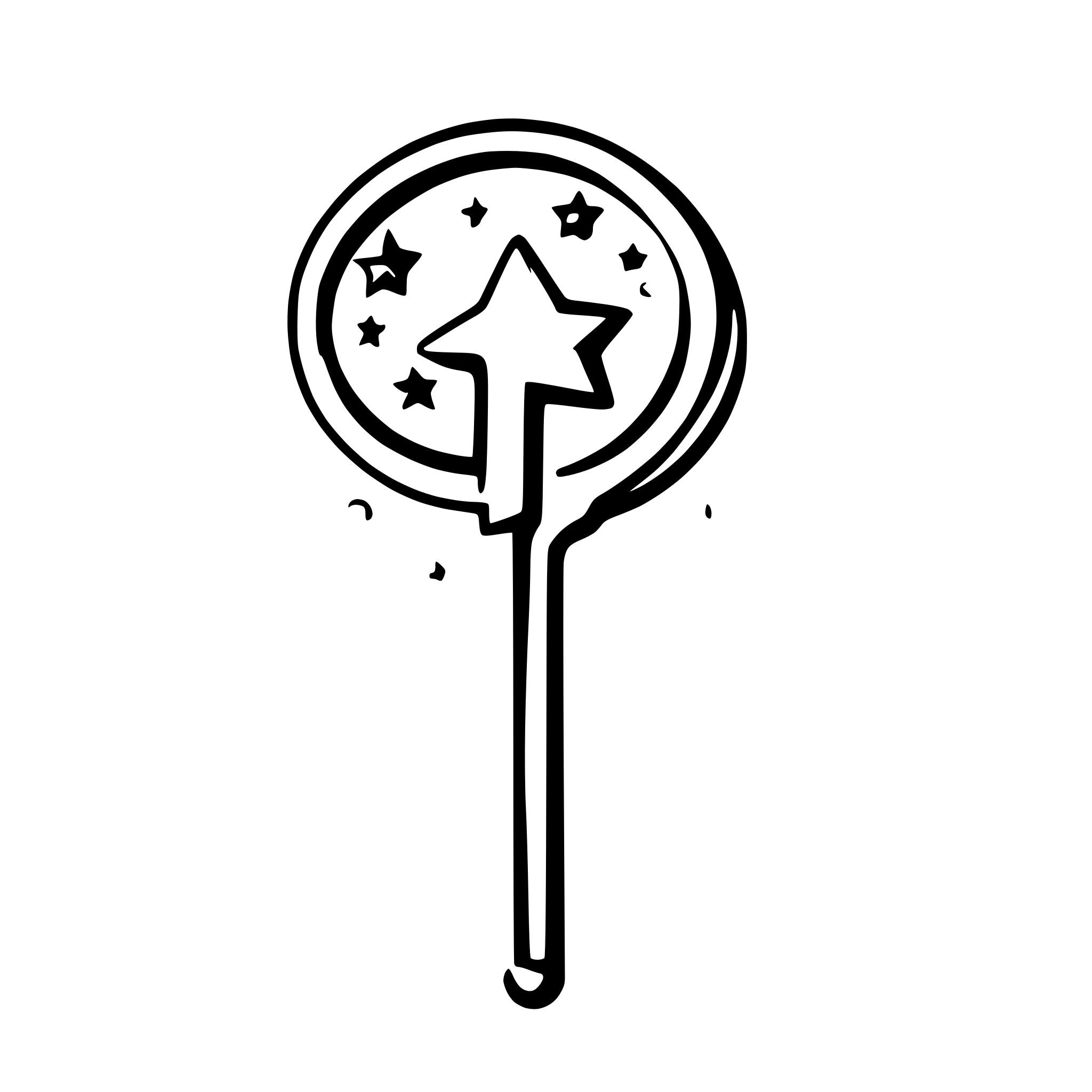 AI-generated SVG of a Magic Wand with Sparks of Questions