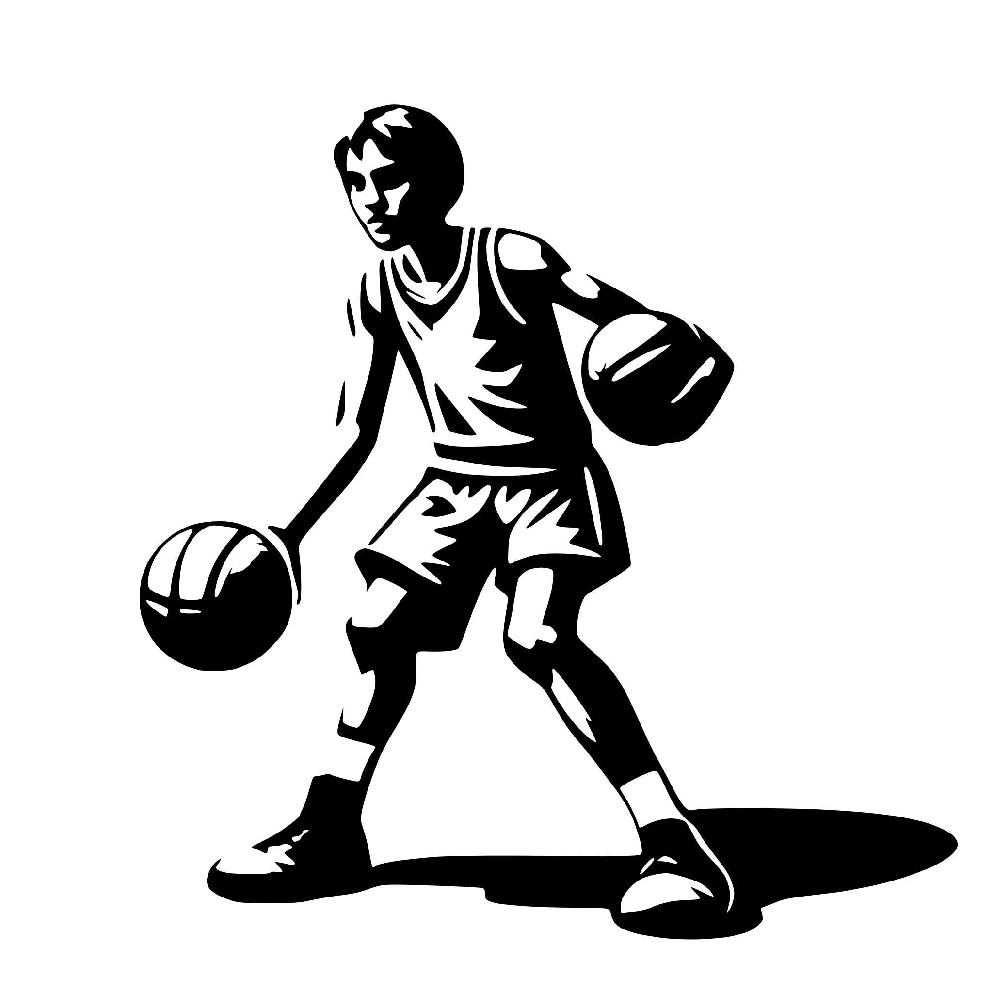 AI-generated SVG of a basketball player