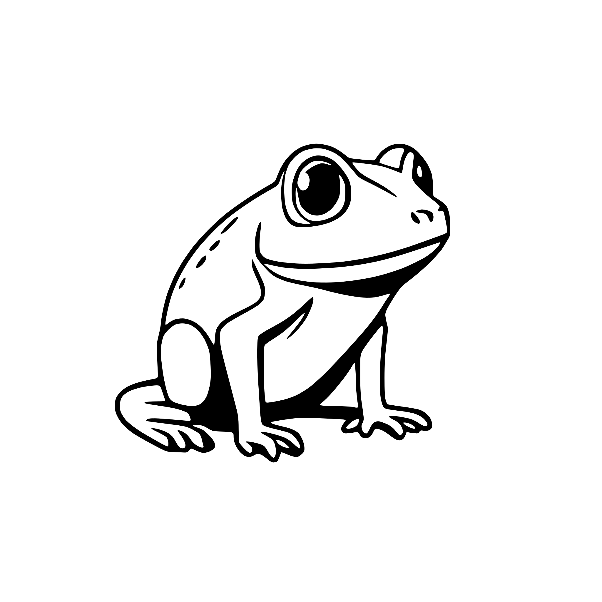 AI-generated SVG of a forward profile of a frog