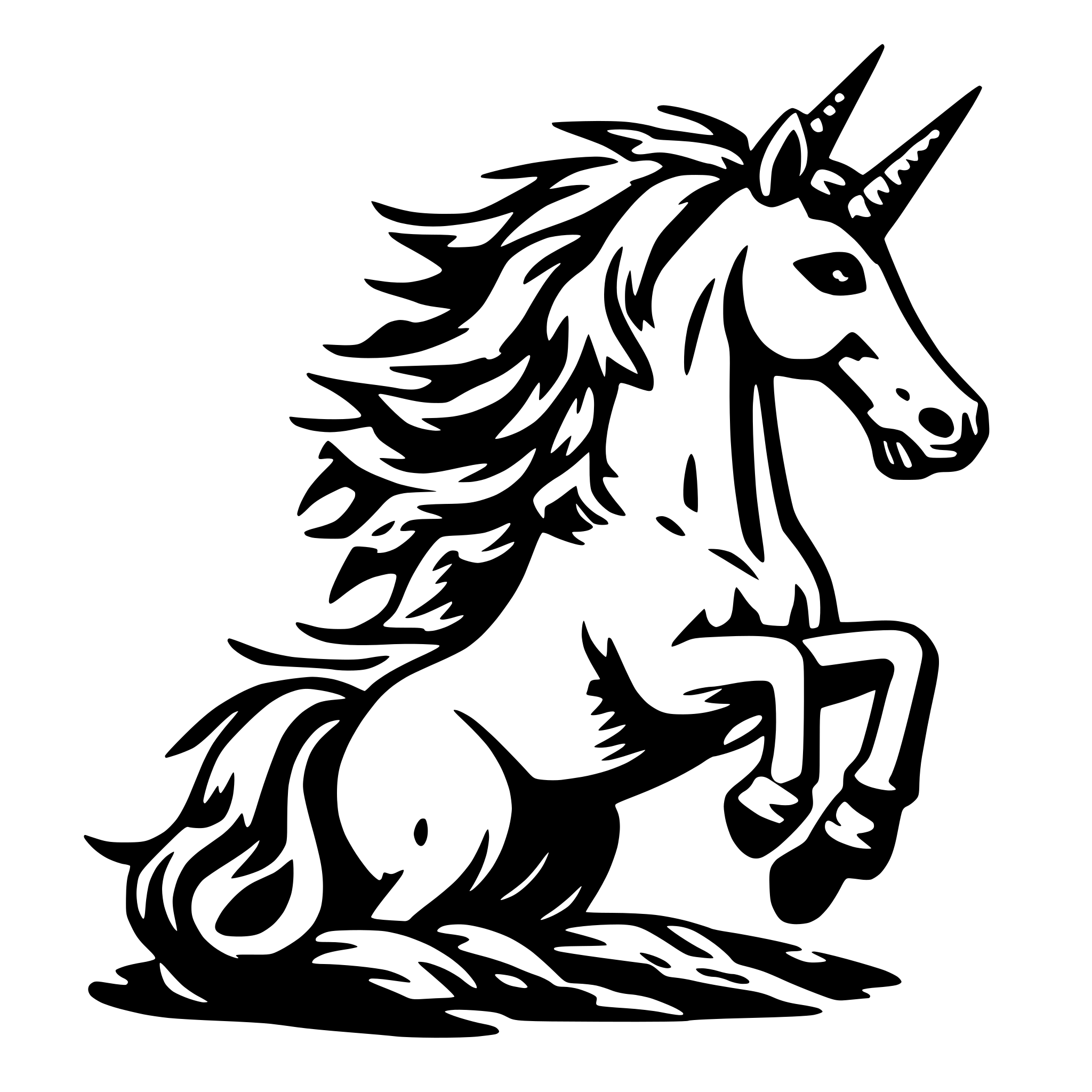 AI-generated SVG of 'insane unicorn'