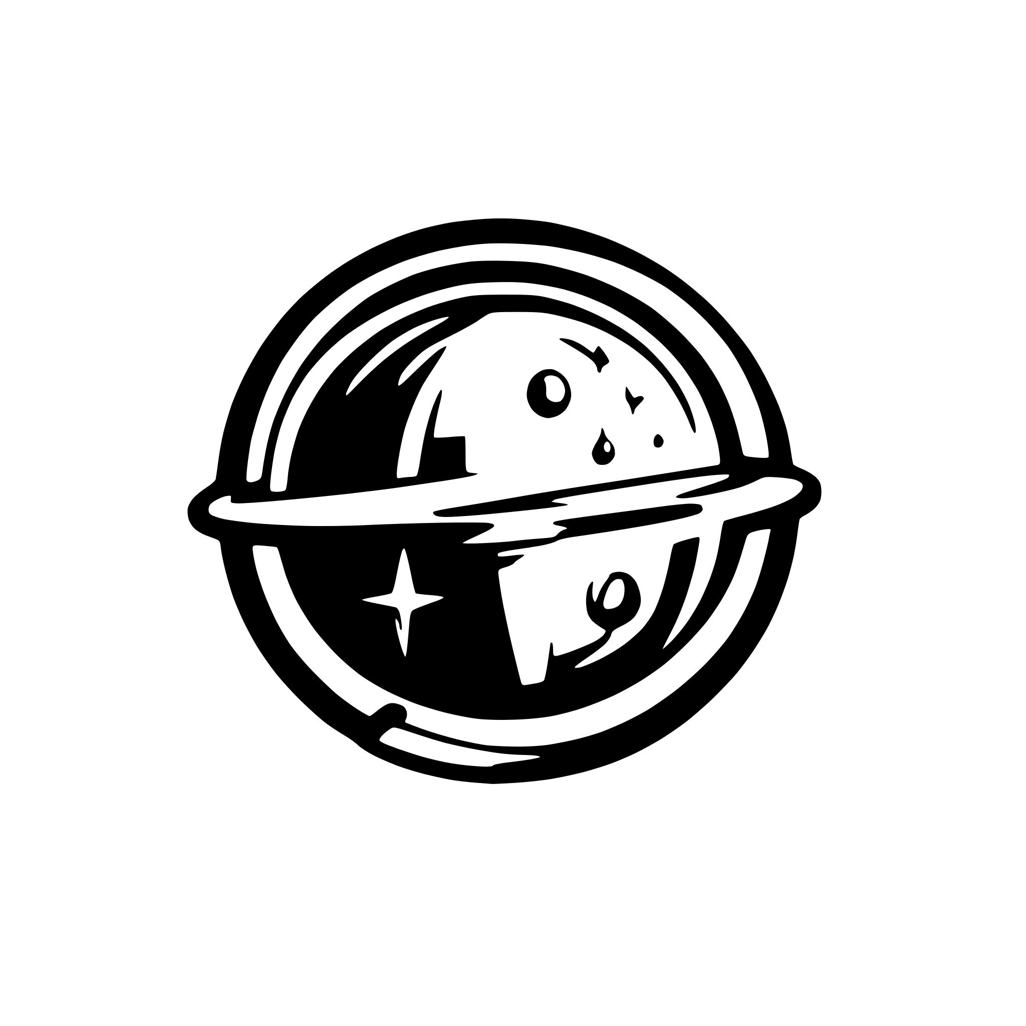 AI-generated SVG of 'planet with ITG arrows around'