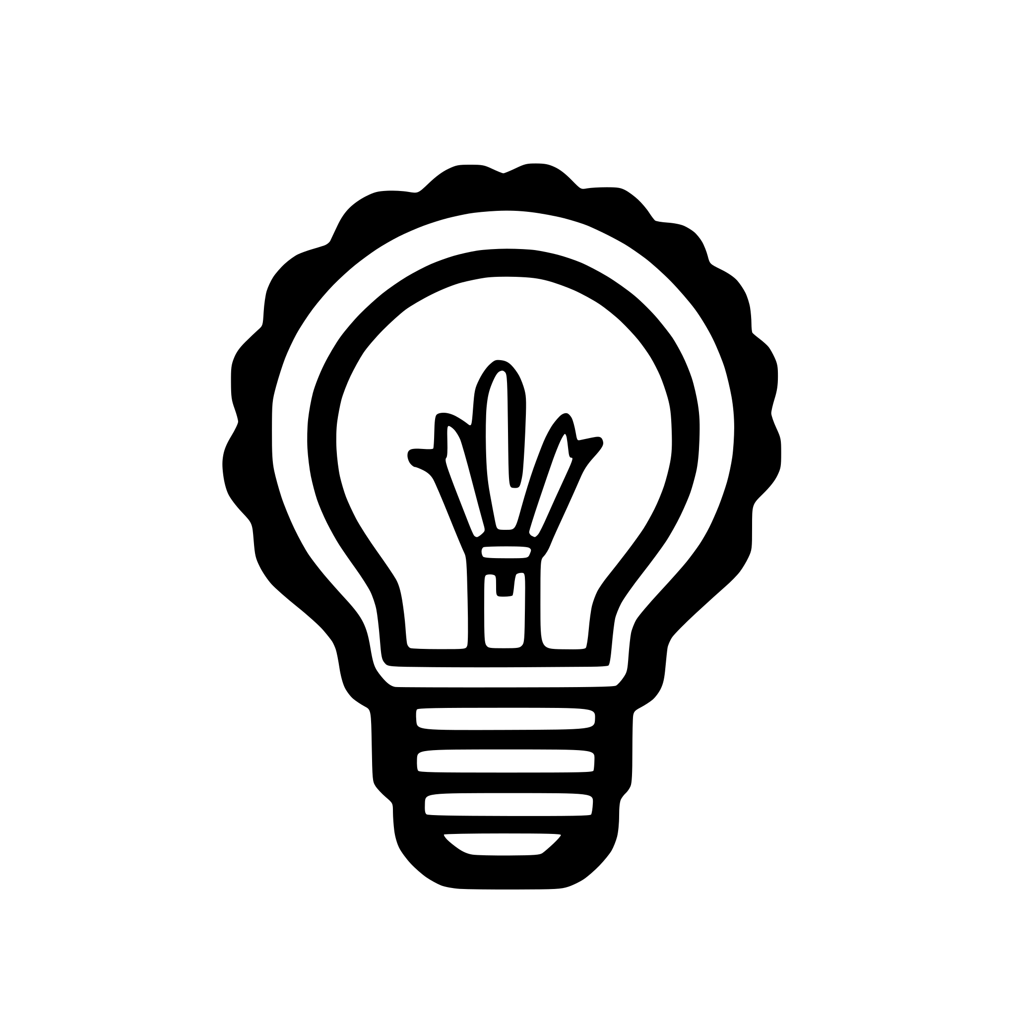 AI-generated SVG of a light bulb icon radiating light