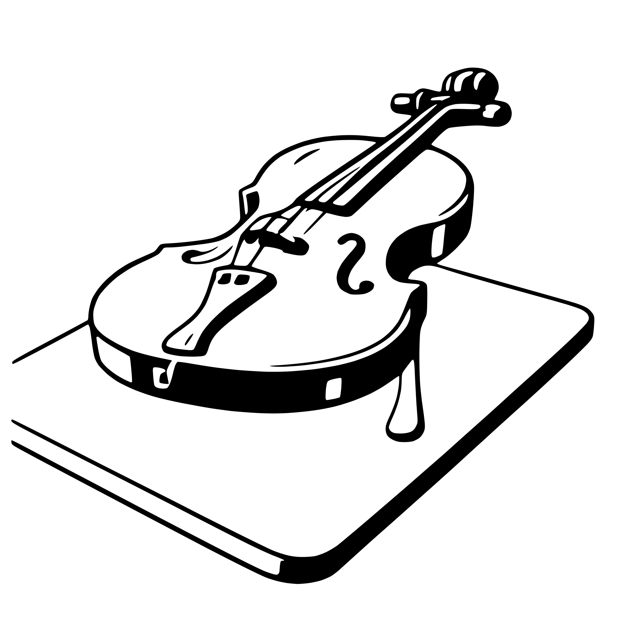 AI-generated SVG of 'violin resting on table'