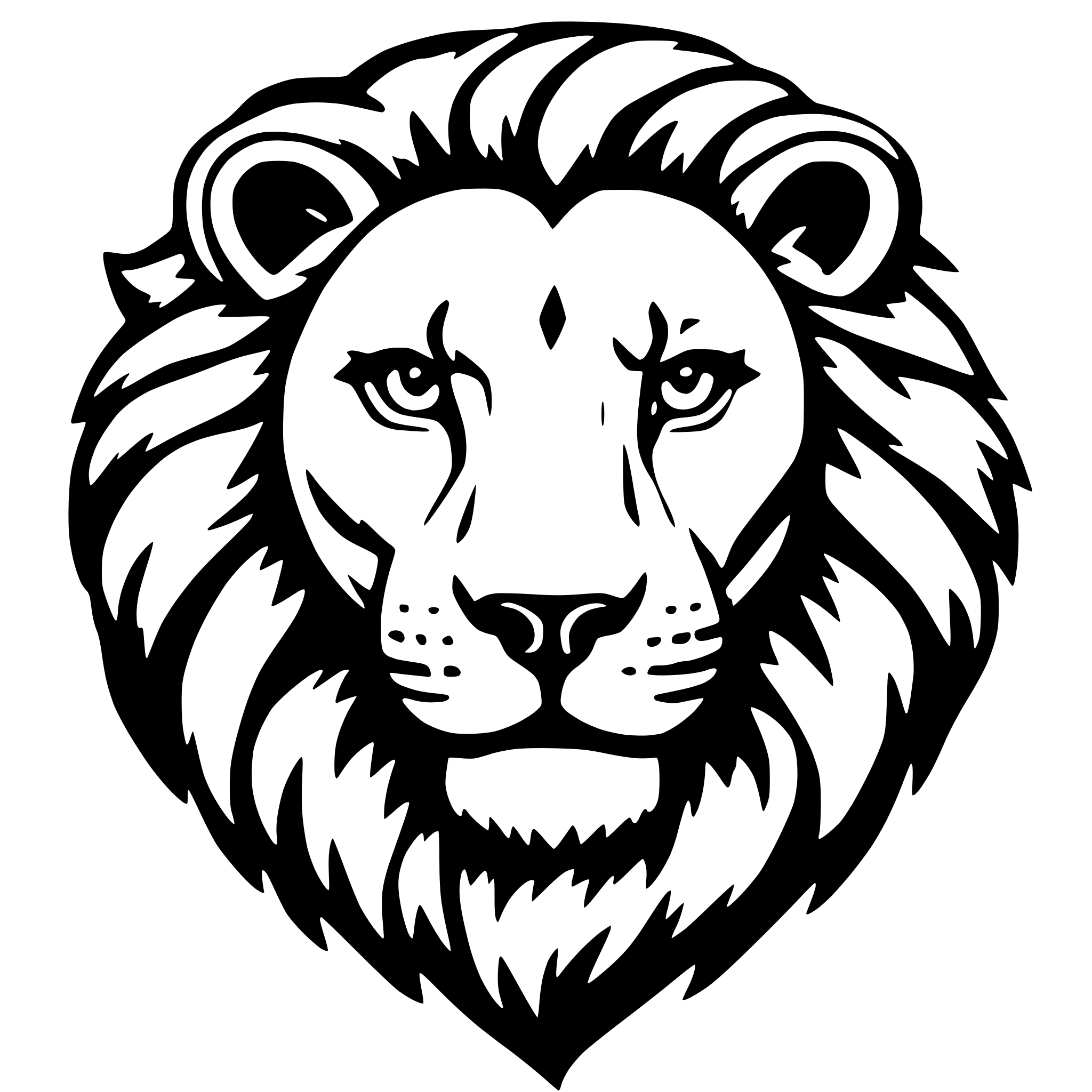 AI-generated SVG of a lion face, logo, mascot