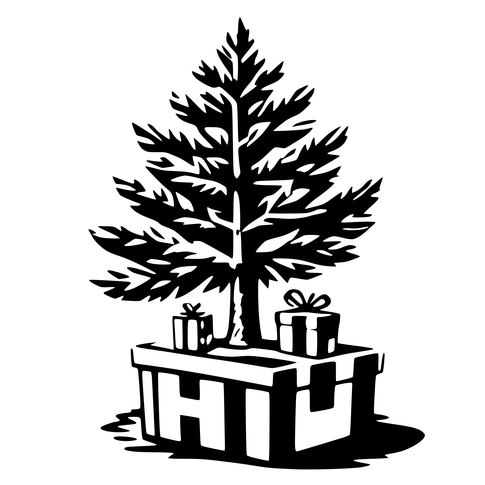 AI-generated SVG of a gift under the christmas tree