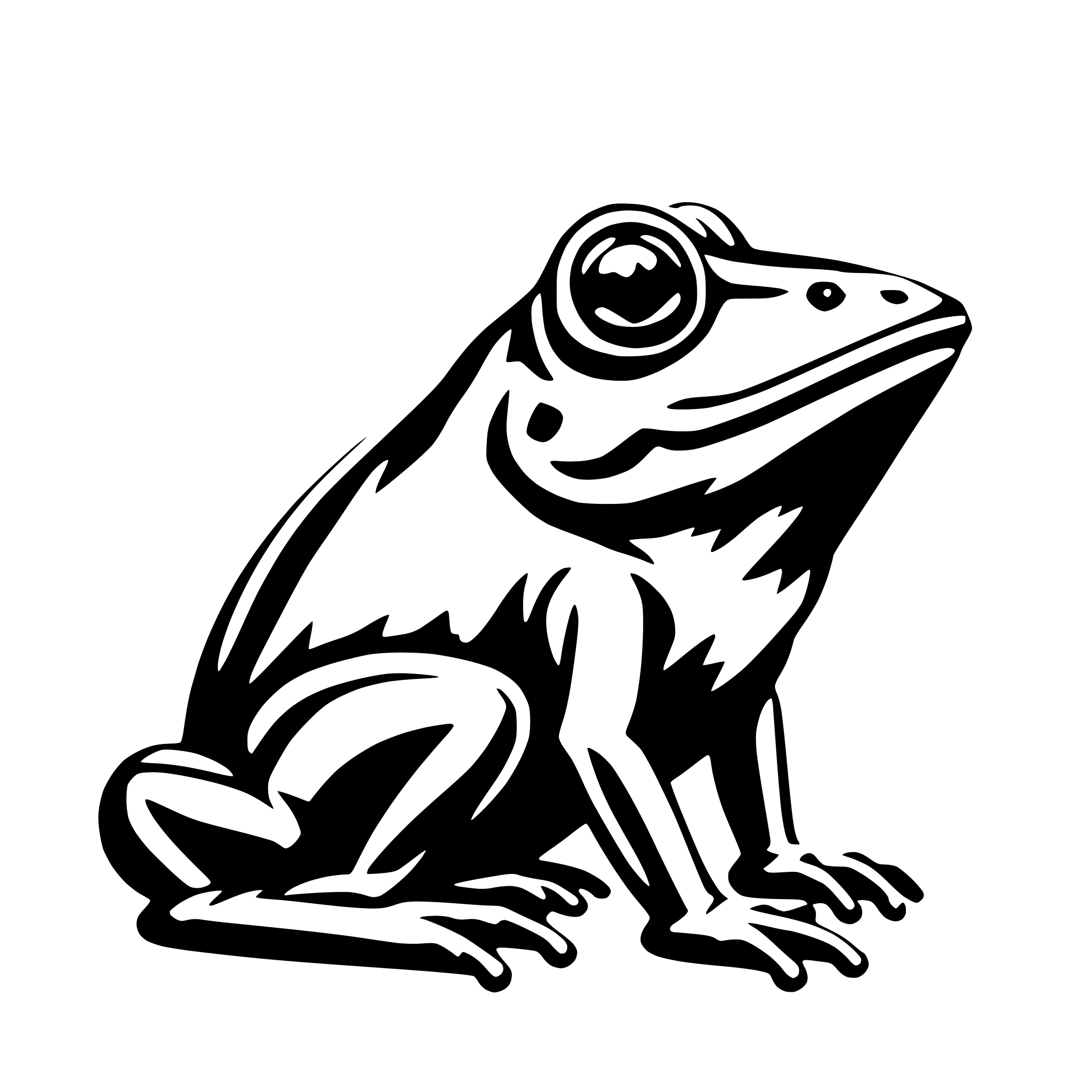 AI-generated SVG of a forward profile of a frog