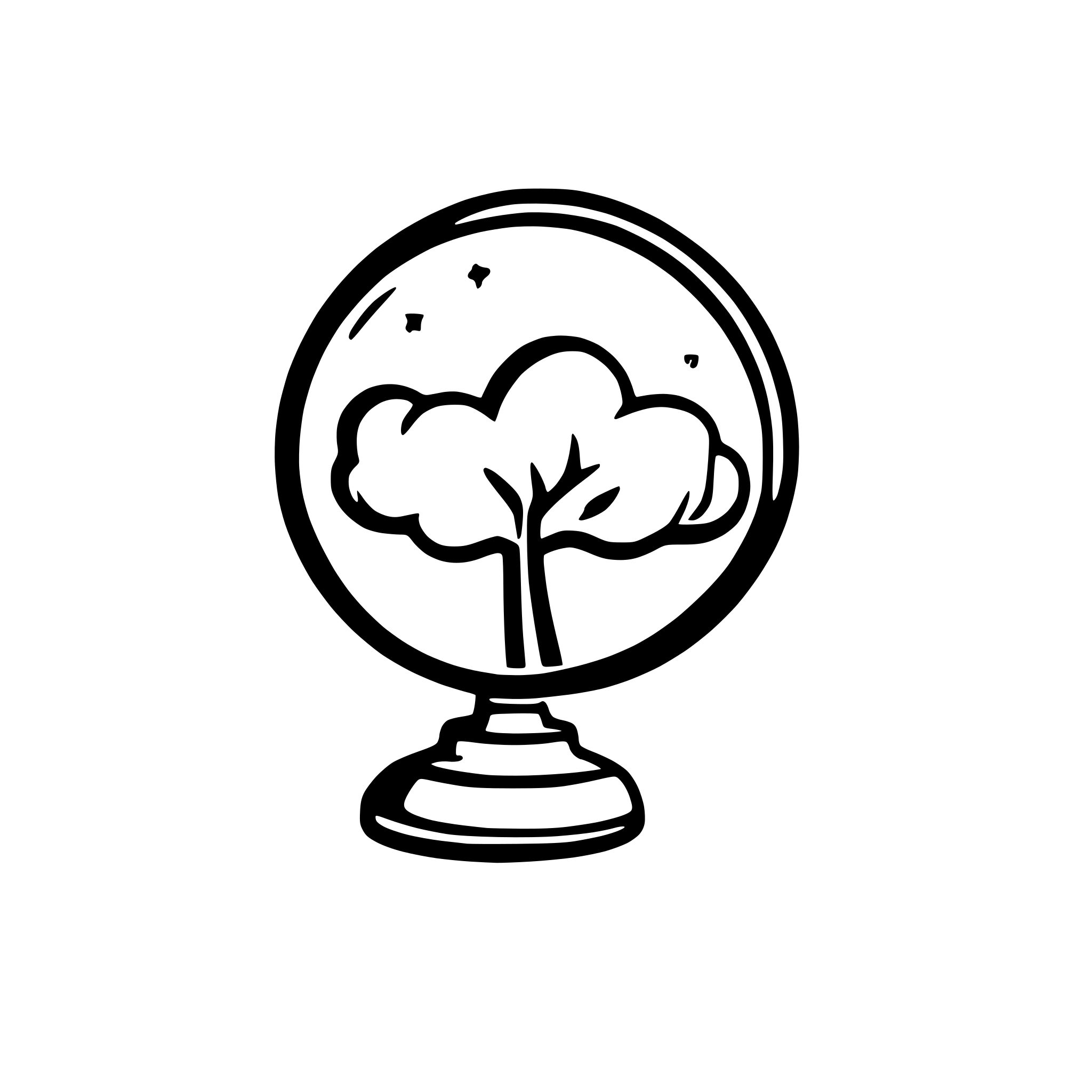 AI-generated SVG of a Create a minimalist line art logo of a Remembrall from Harry Potter. Design should be a simple circle with a single thin band across its middle, and in the center, draw a classic cartoon-style cloud (like the puffy, rounded bubble shape used in comics and cartoons). Use only black lines on white background, no fills. Style should be clean and extremely simple, using basic lines suitable for SVG format. The cloud should have the characteristic rounded, bubbly shapes that are instantly recognizabl