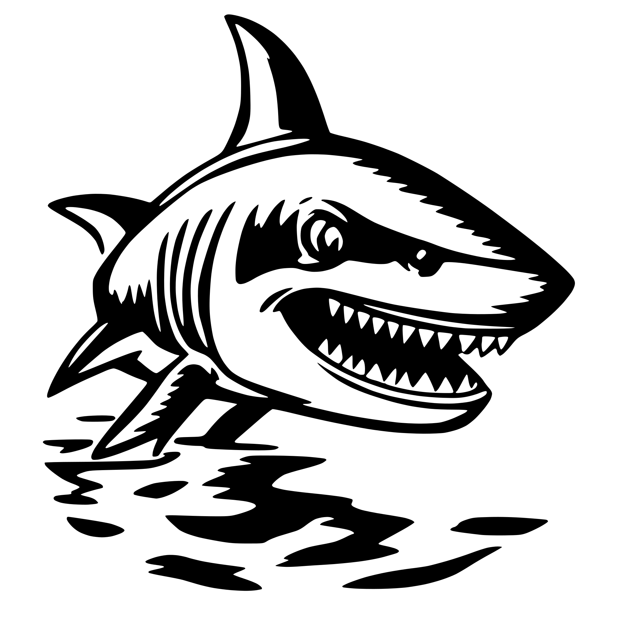 AI-generated SVG of a shark cartoon style