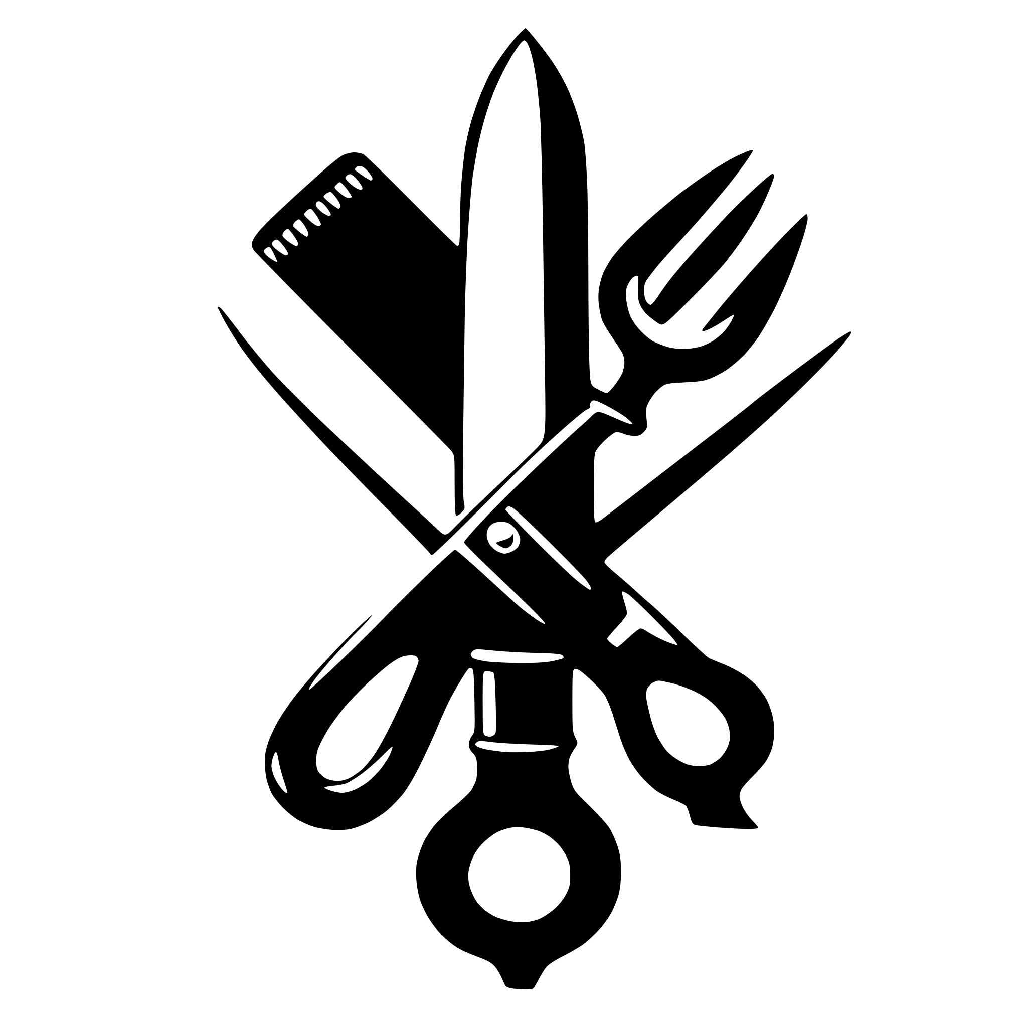 AI-generated SVG of a barbershop logo with a scissor in the middle