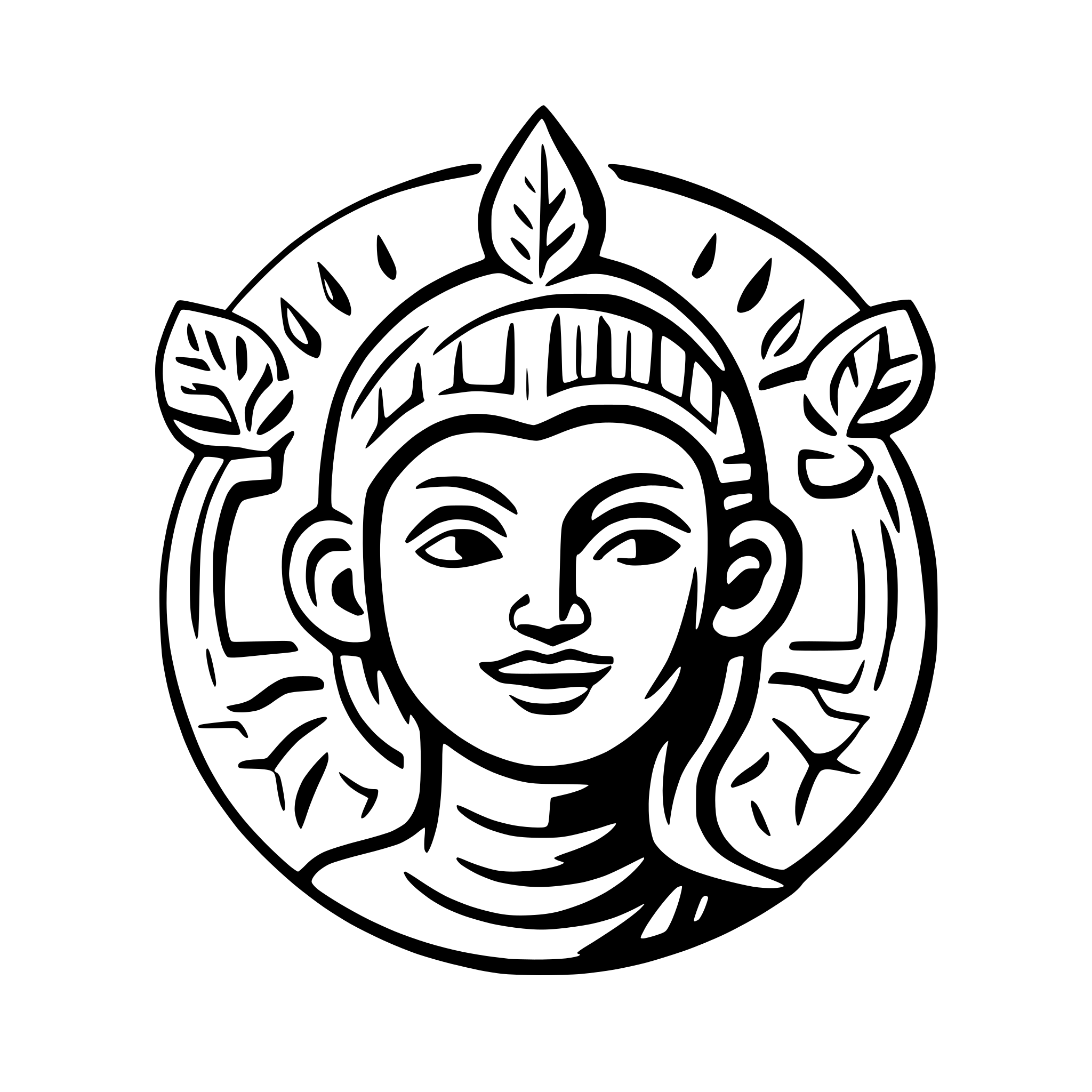 AI-generated SVG of a 6 arms god