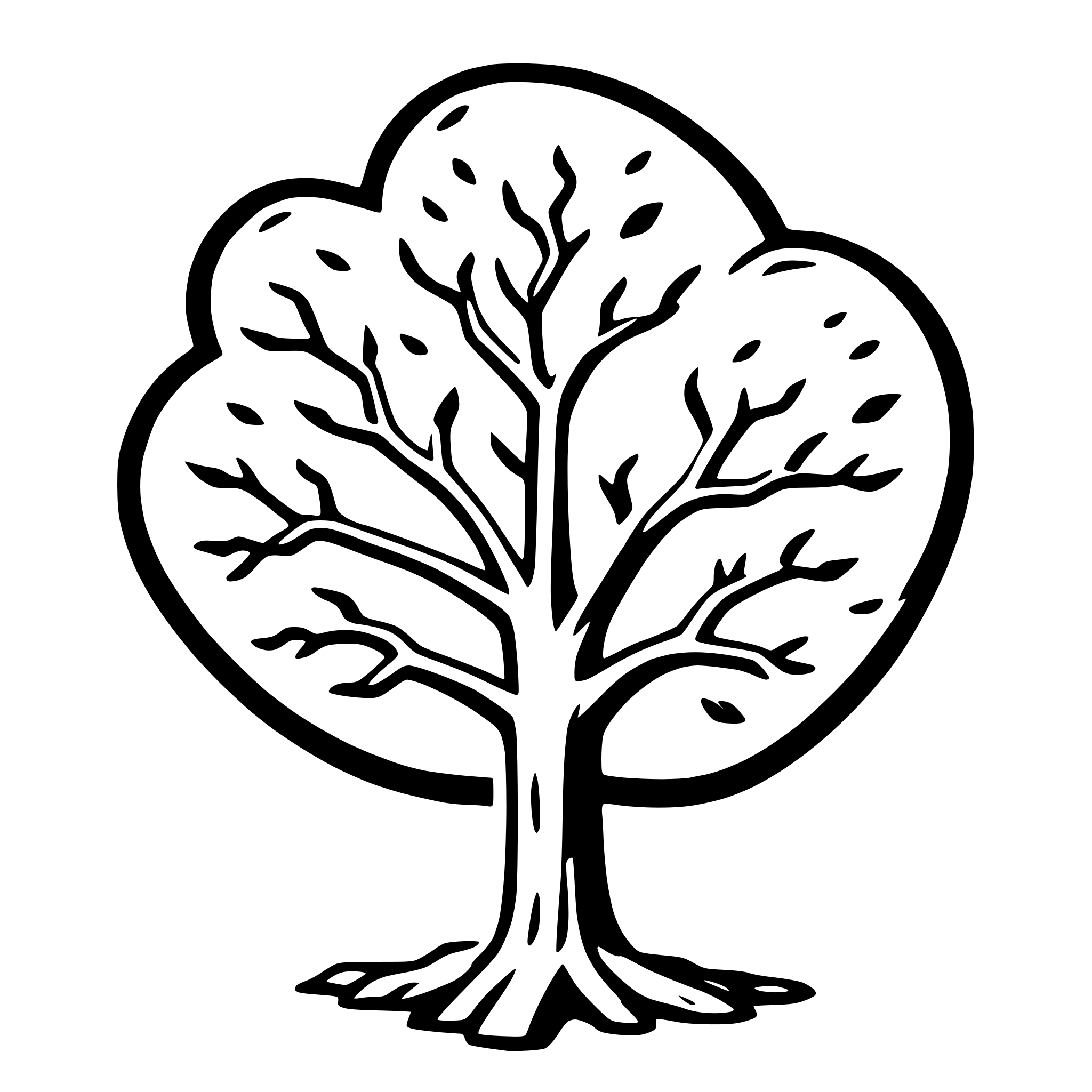 AI-generated SVG of a heart tree carving
