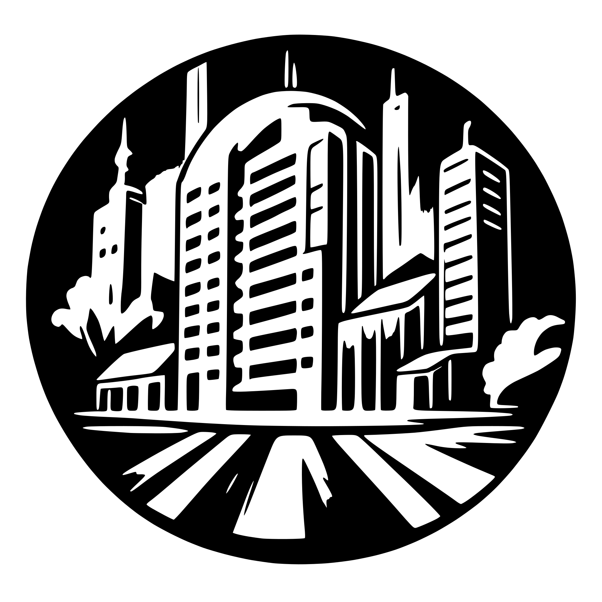 AI-generated SVG of a brutalist style New York City construction orange logo