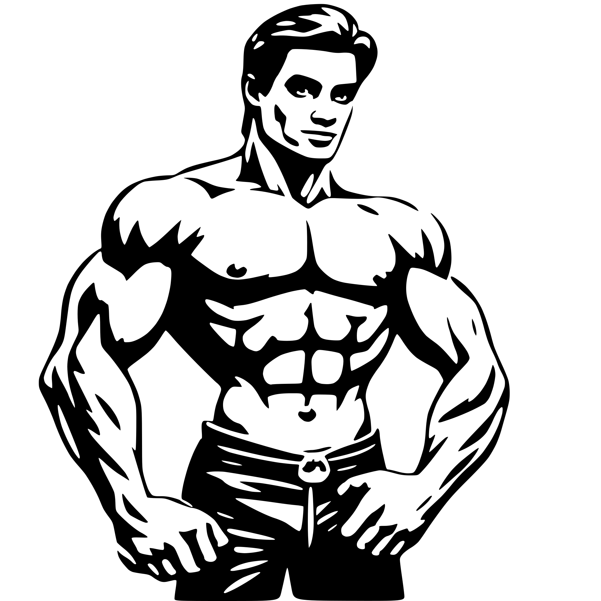 AI-generated SVG of 'good looking bodybuilder'