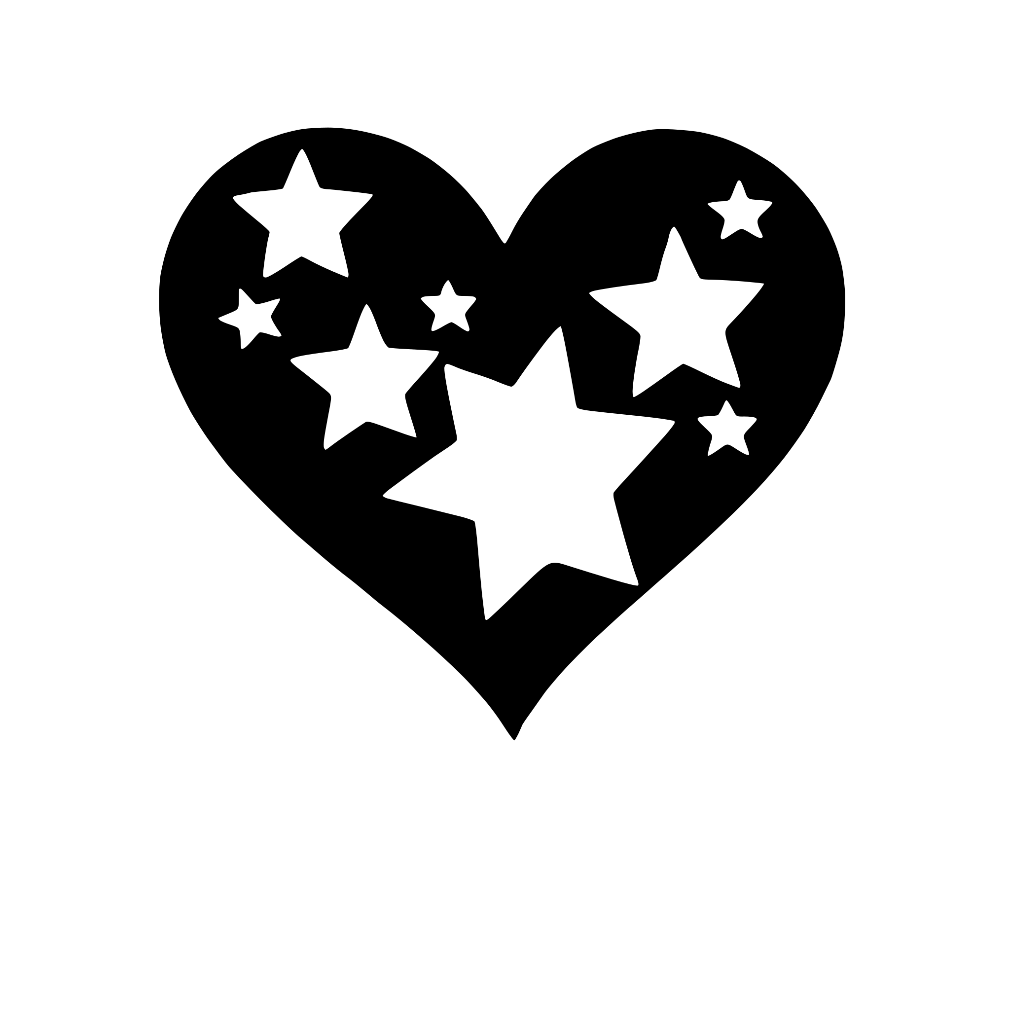 AI-generated SVG of 'heart-shaped stars'