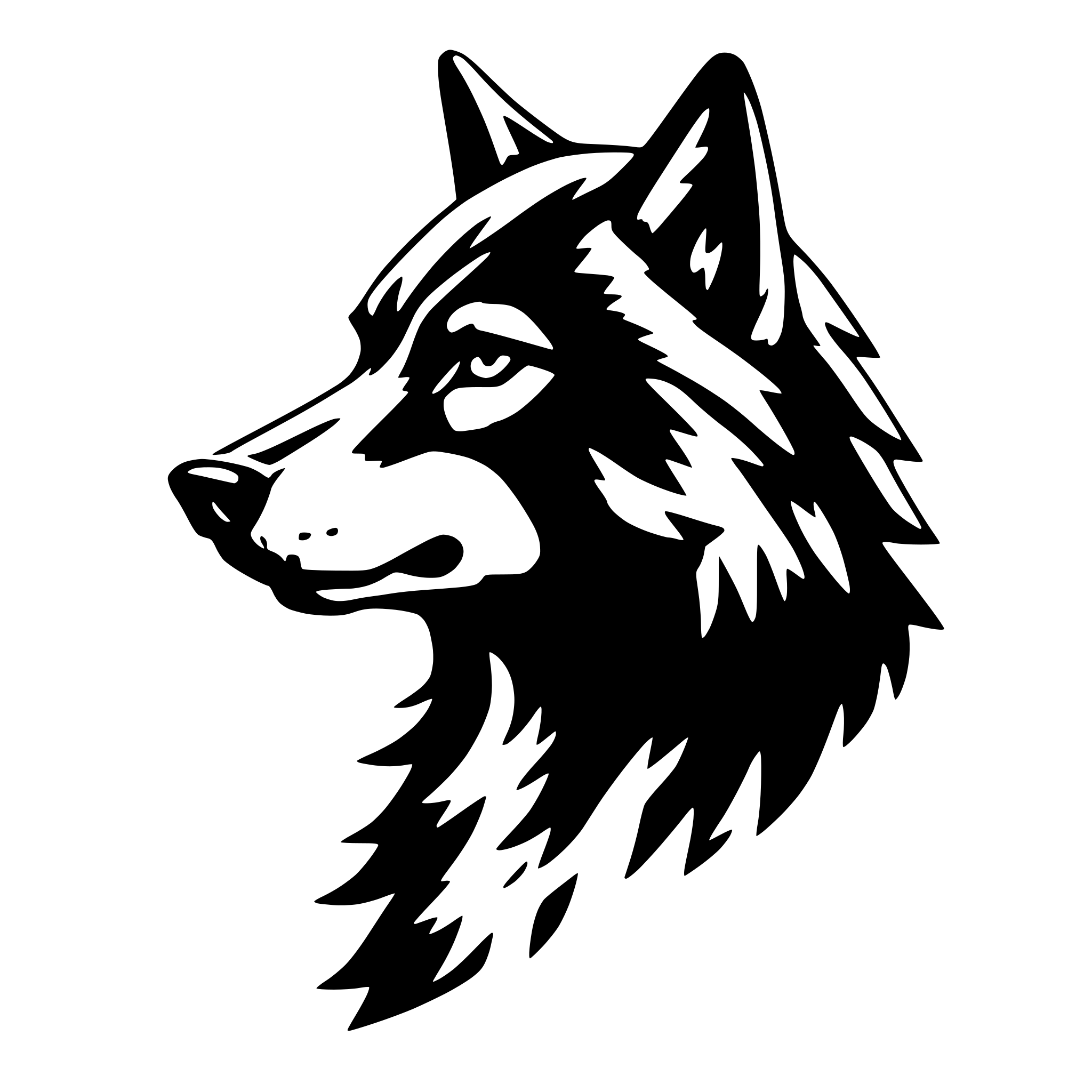 AI-generated SVG of a wolf, side view, nostalgic