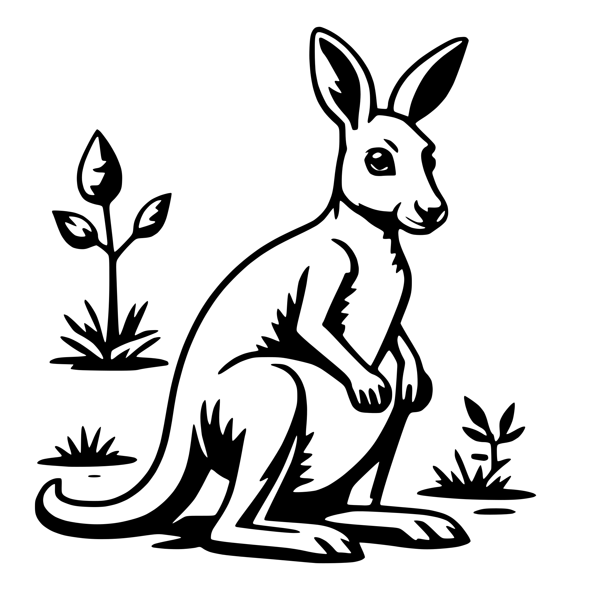 AI-generated SVG of 'kangaroo with joey'