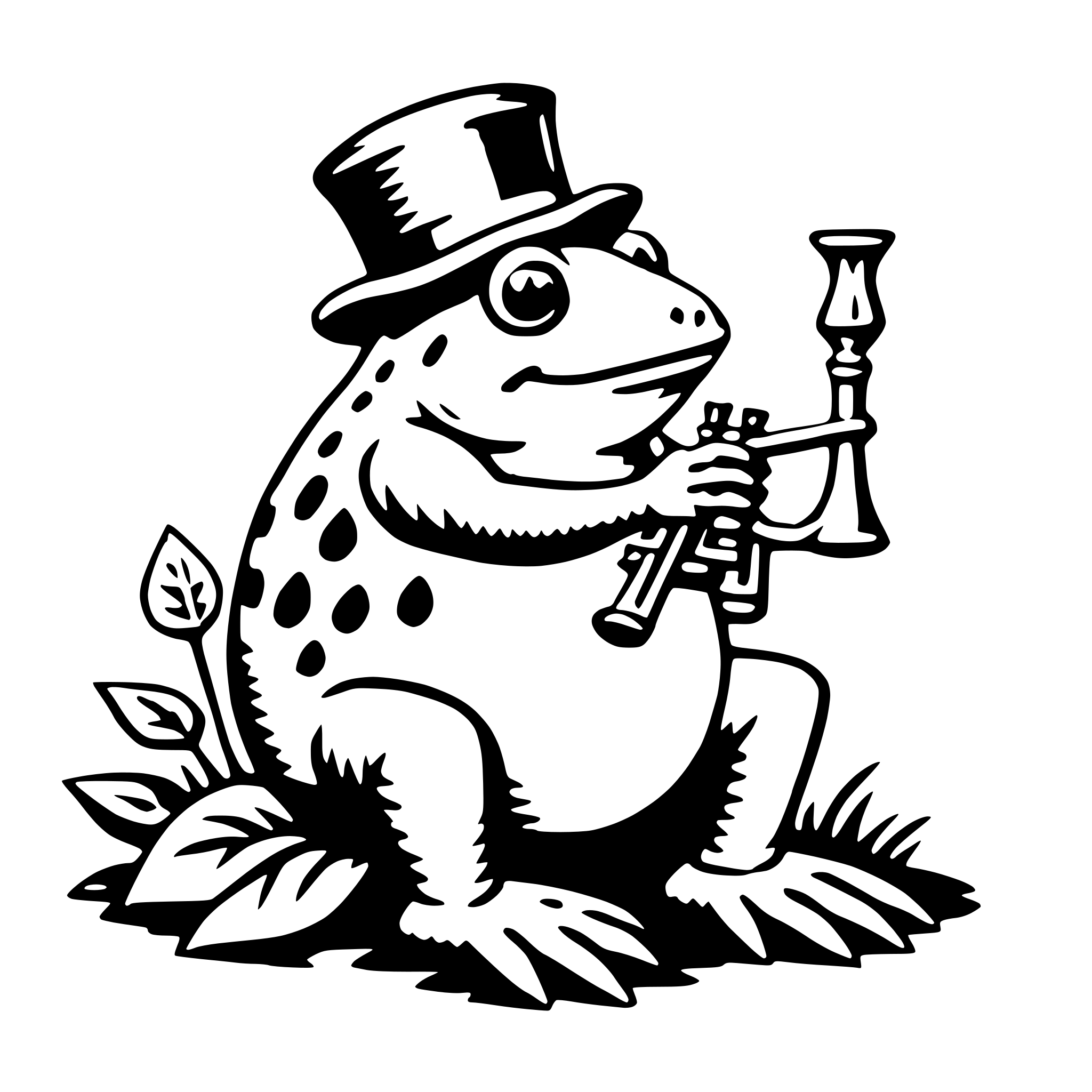 AI-generated SVG of a toad with trumpet