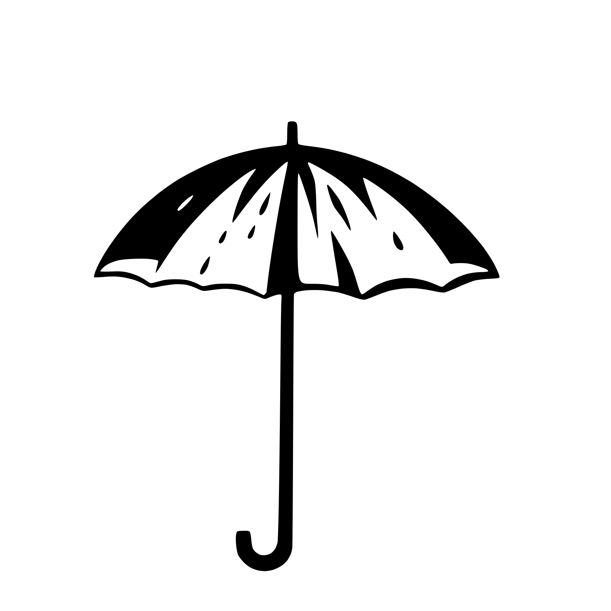 AI-generated SVG of 'rain falling on an umbrella'