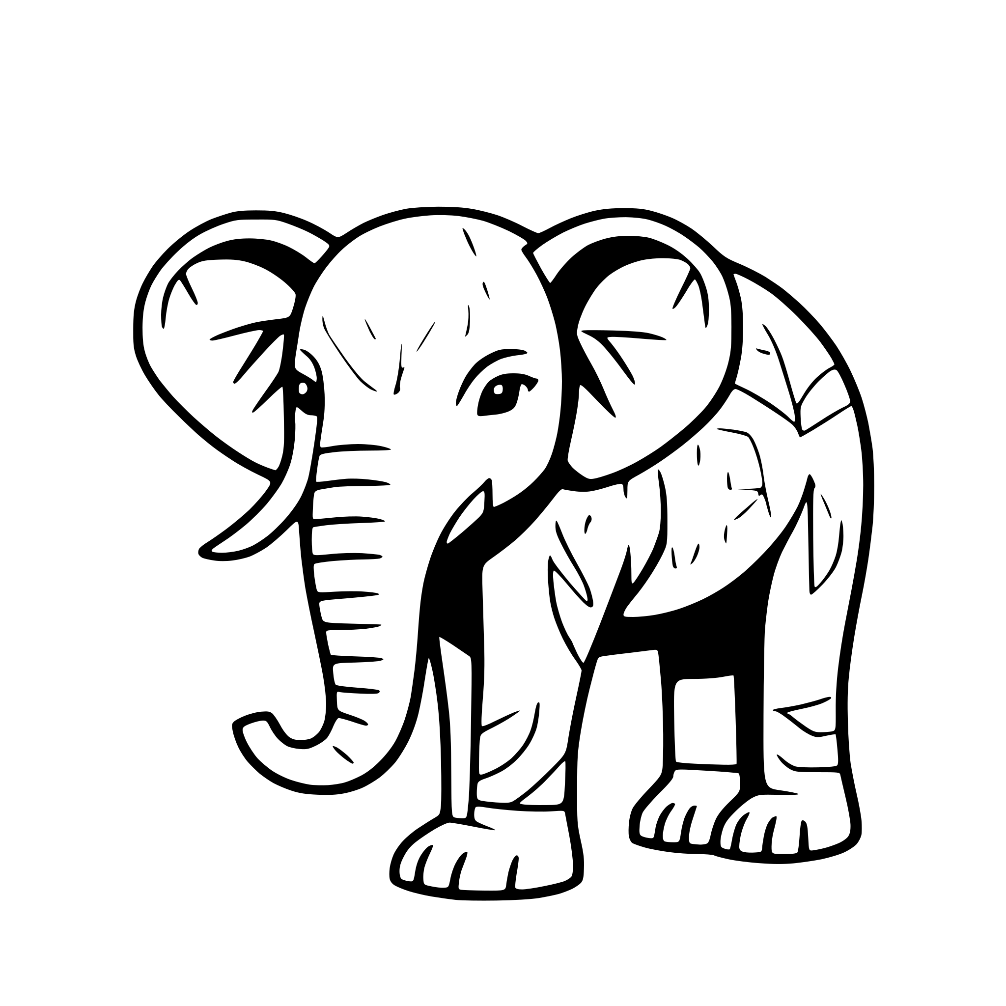 AI-generated SVG of 'elephant with mandala patterns'