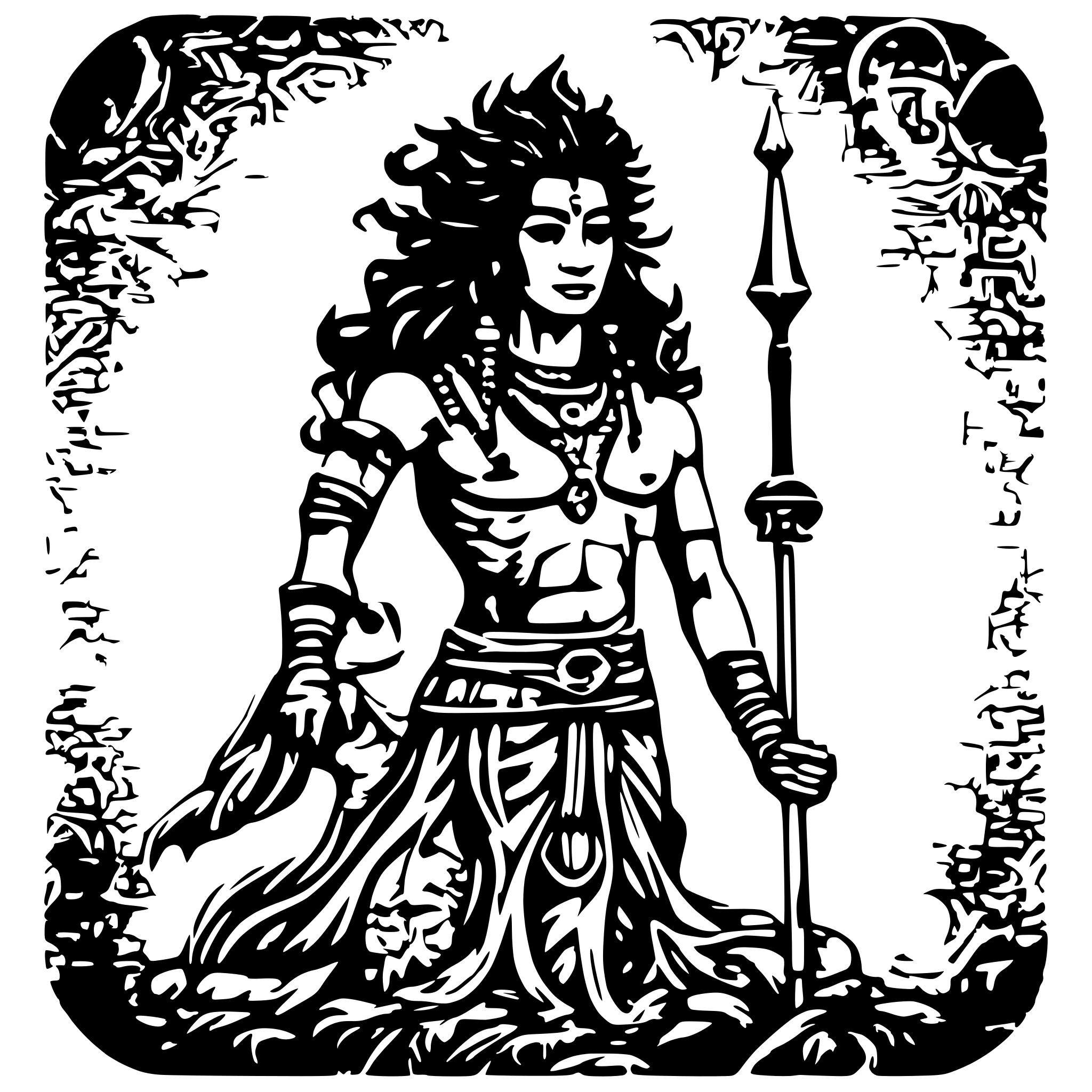 AI-generated SVG of 'mahadeva doing tandav full body'