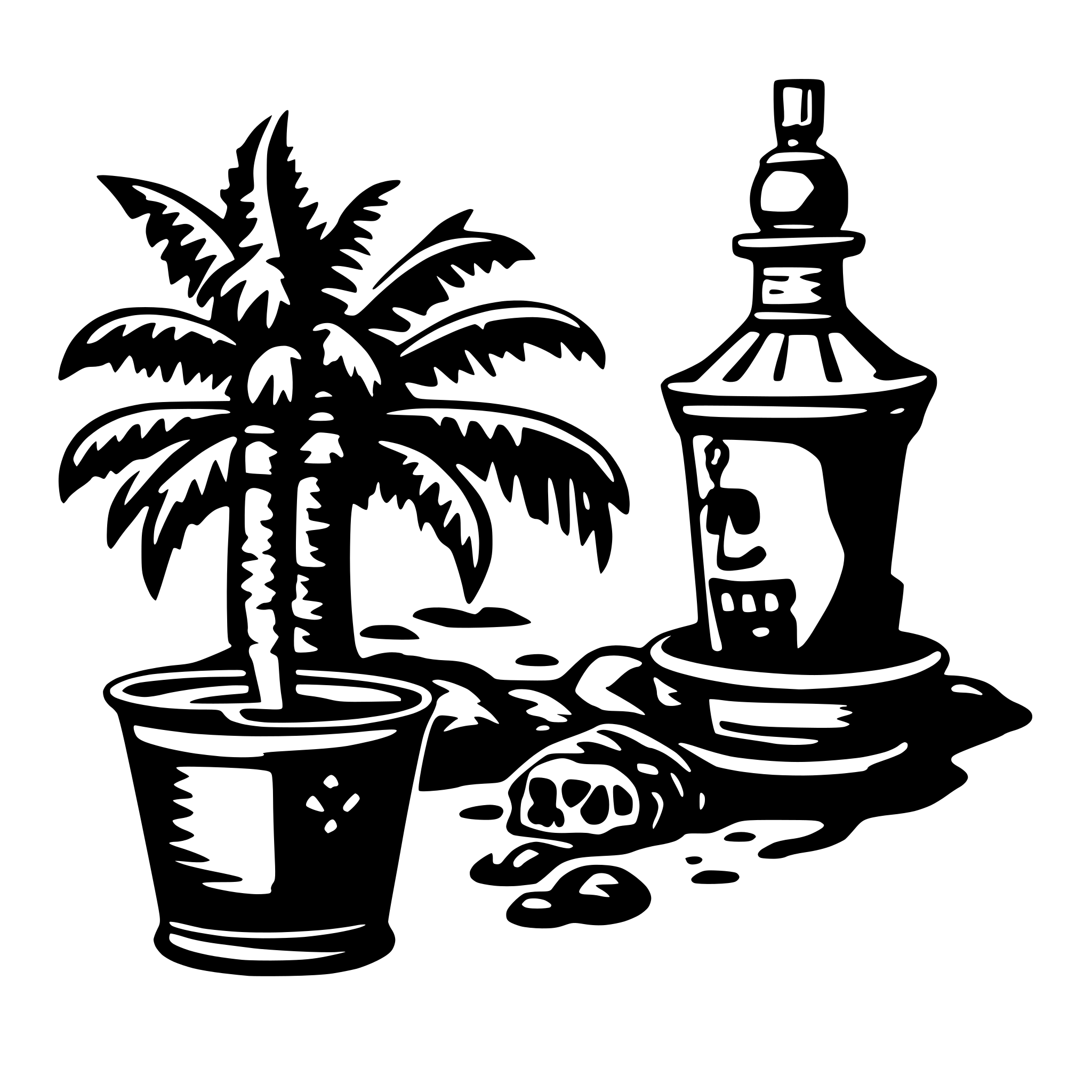 AI-generated SVG of 'pirate des caraibes rhum'