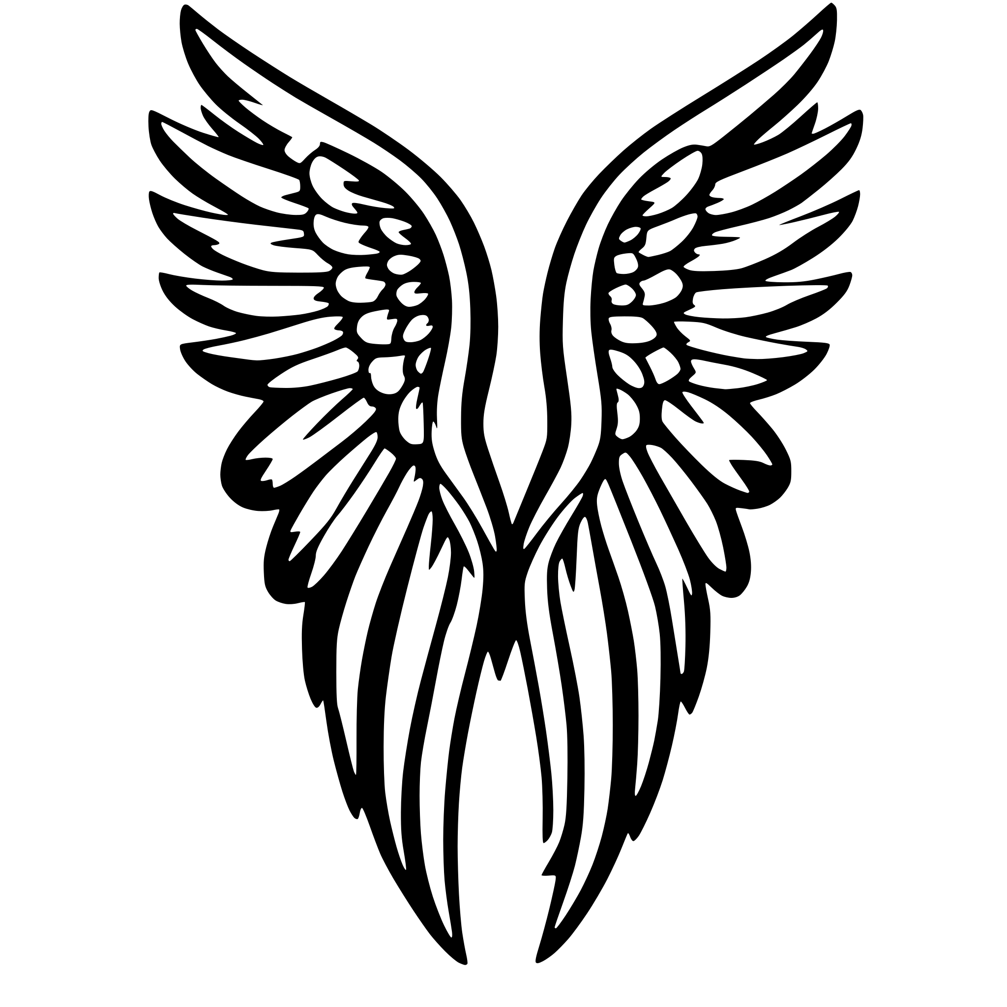 AI-generated SVG of a symmetrical angel wings