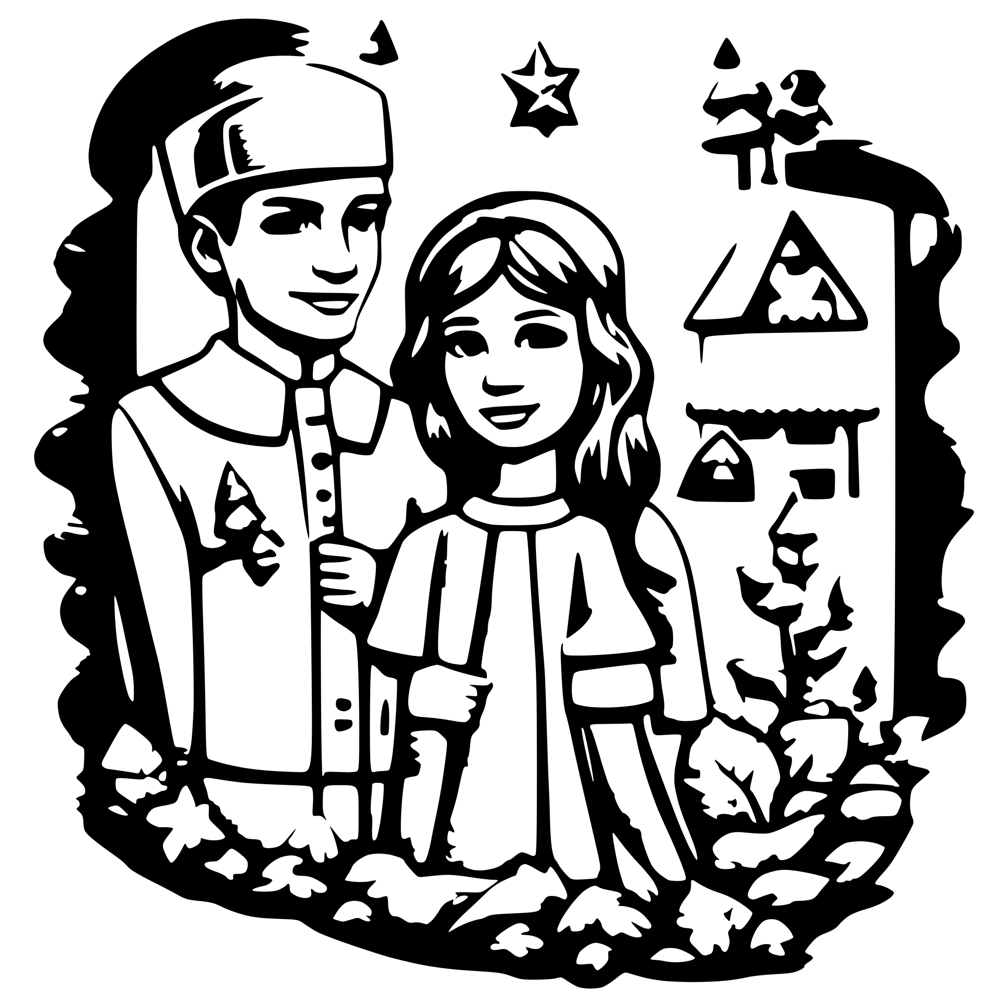 AI-generated SVG of a christmas family