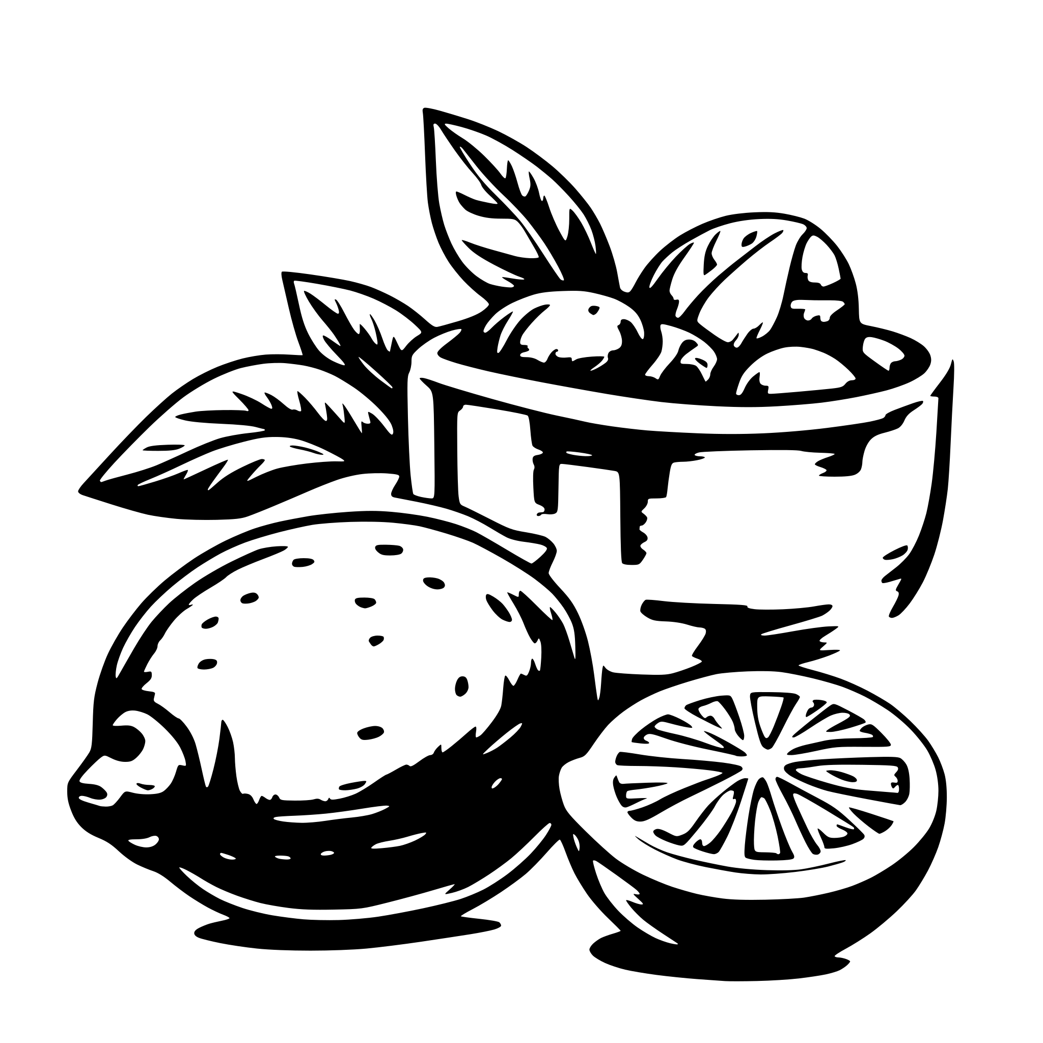 AI-generated SVG of 'Lemons and animals'