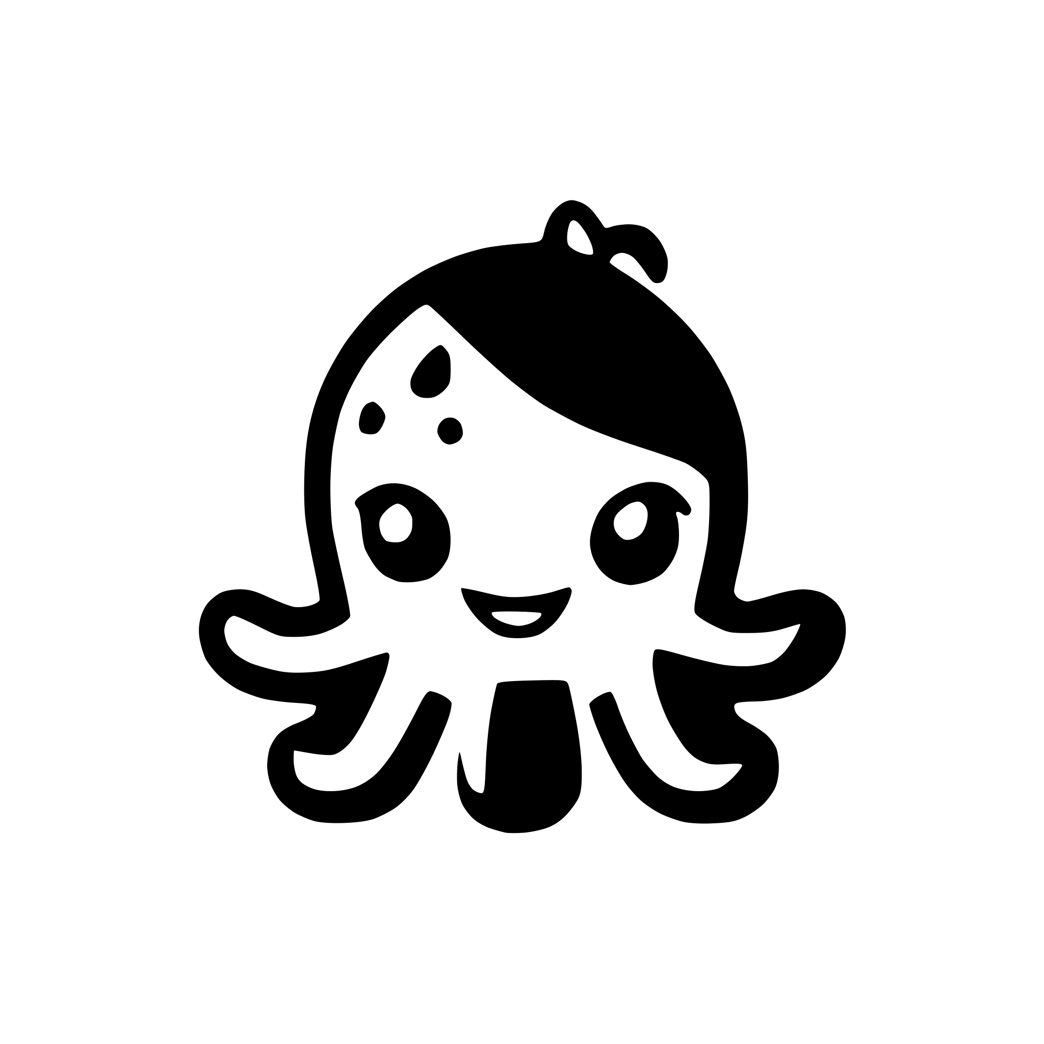 AI-generated SVG of a octopus with eyes and smile