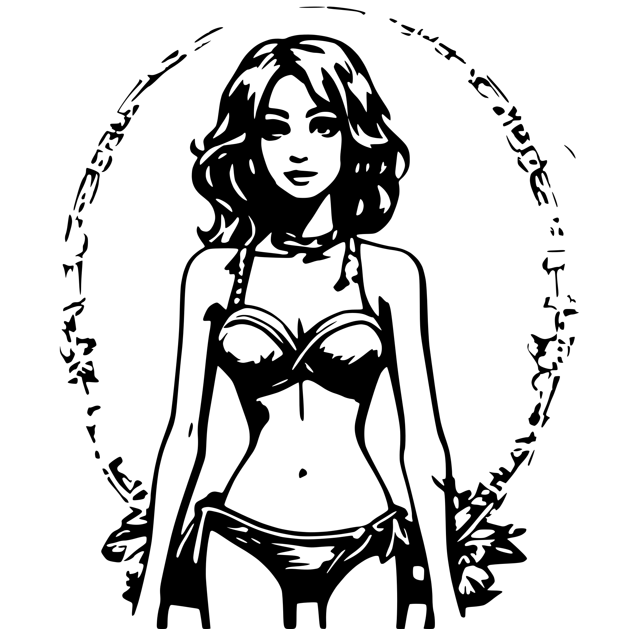AI-generated SVG of a anime bikini