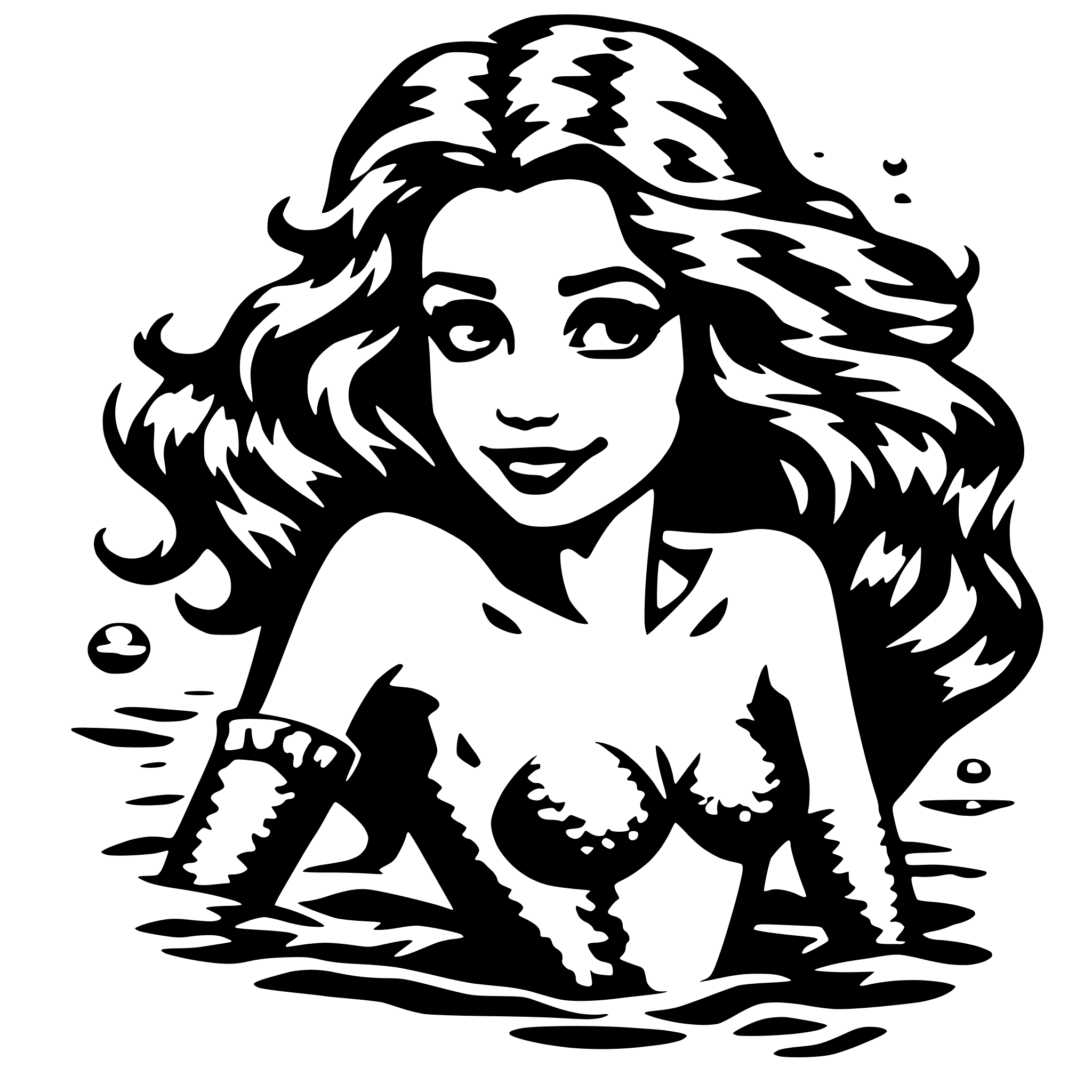AI-generated SVG of a sexy mermaid