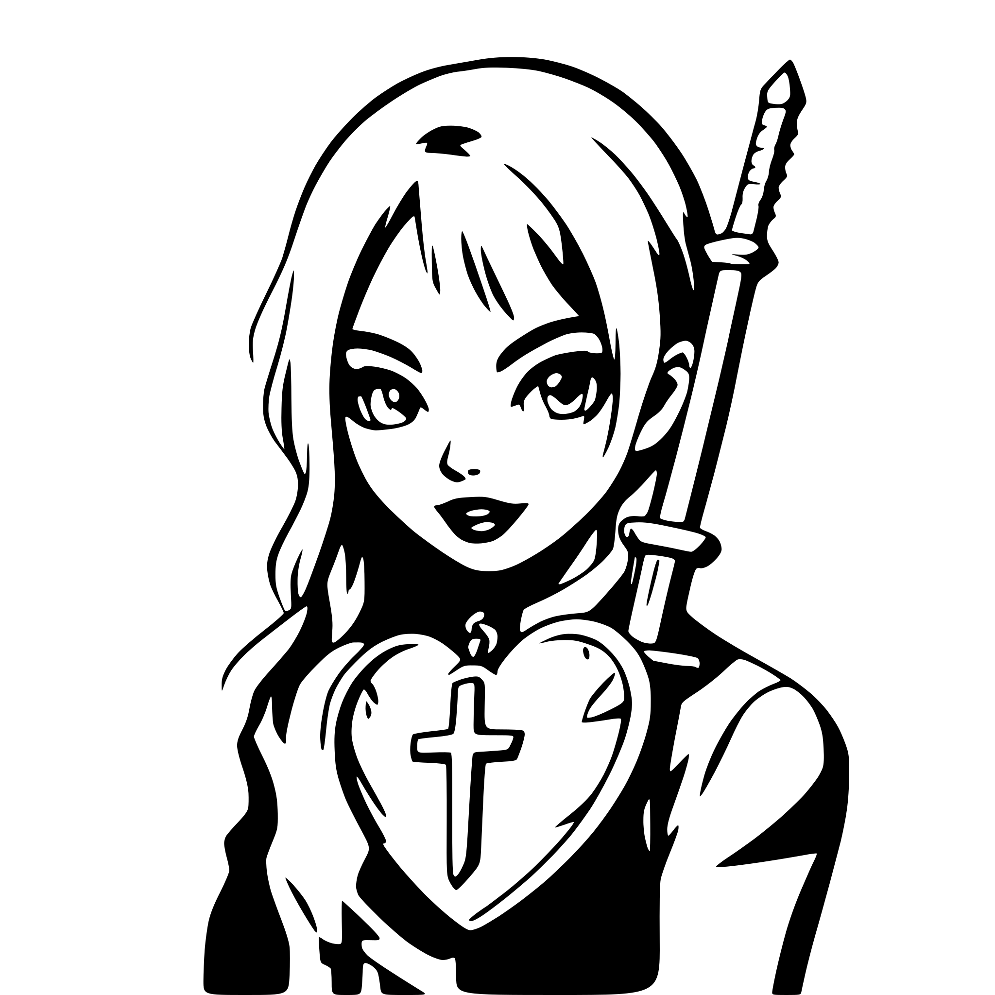 AI-generated SVG of a sword piercing through heart